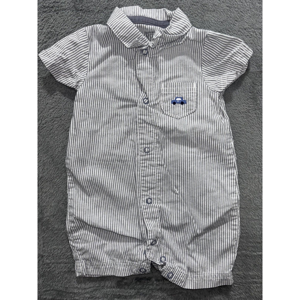 Carter's Baby B'gosh Baby Boy 6M 5 Piece Bundle Rompers Shirts Plaid Gingham