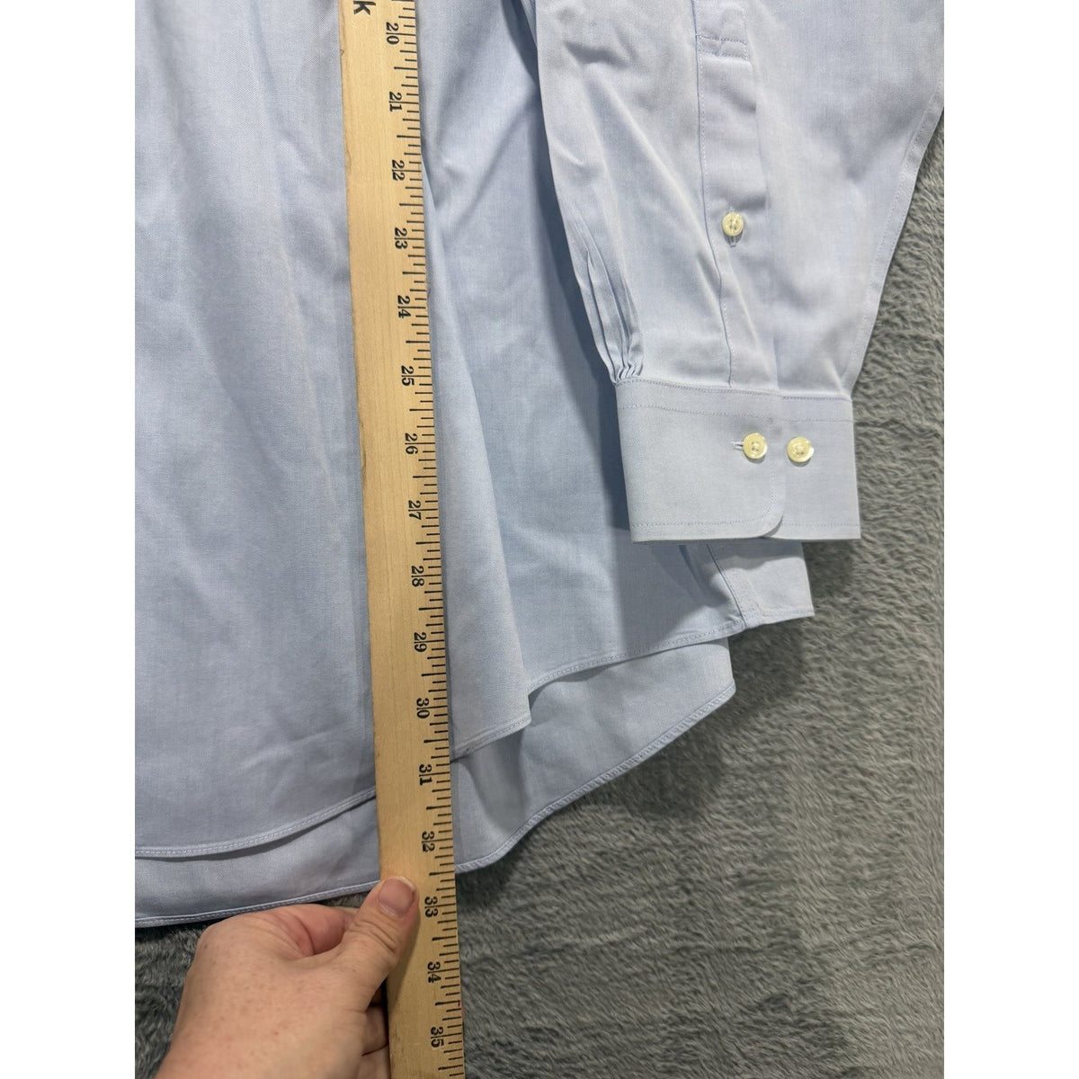 Brooks Brothers Mens 17-4/5 Light Blue Non-Iron Button Down Dress Shirt Preppy