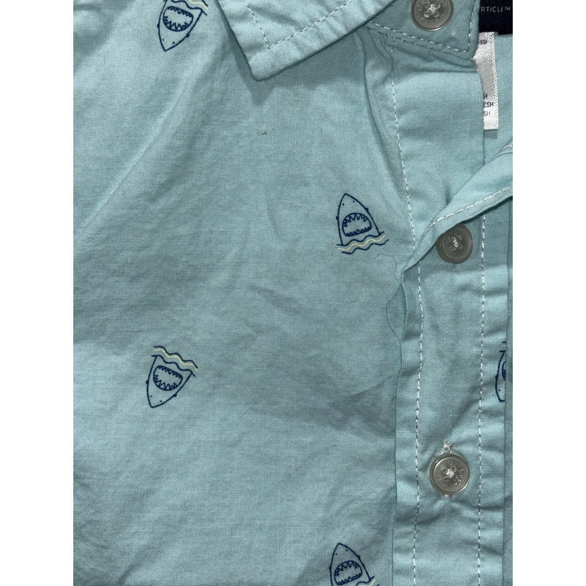 OshKosh B'gosh Carter's Boys Size 6 4 Piece Bundle Button Up Shirts Aqua Plaid