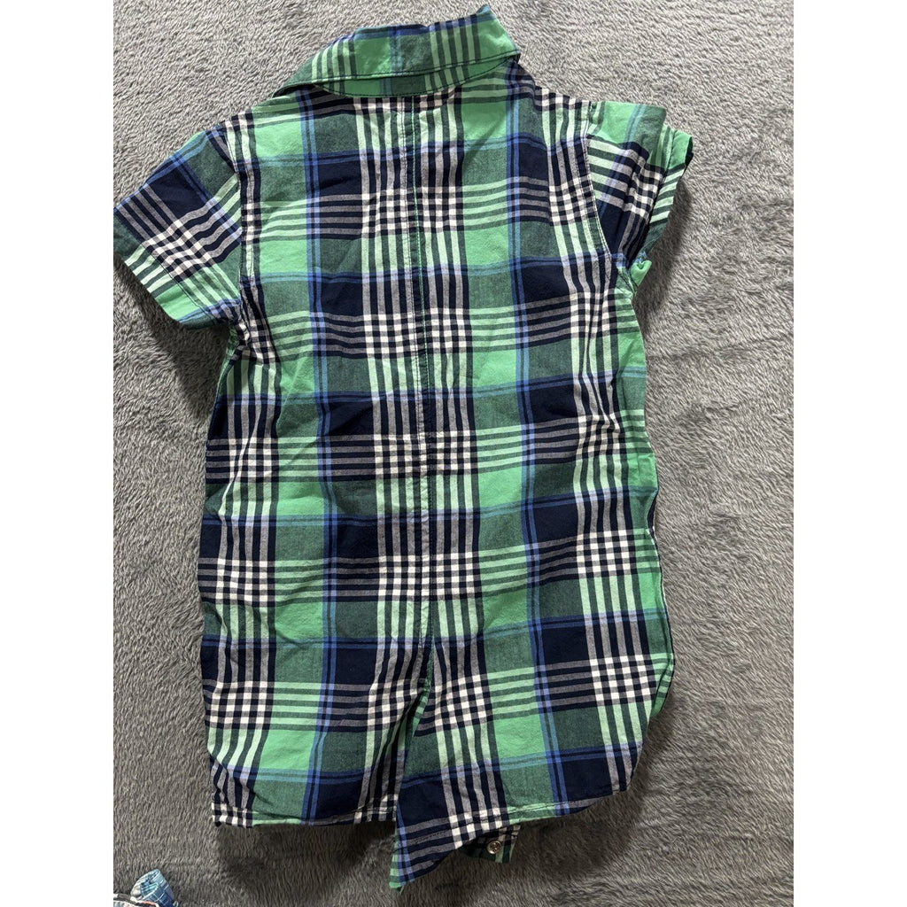 OshKosh B'gosh Carter's Children's Place Baby 12M 4 Pc Plaid Shirts Jeans Romper