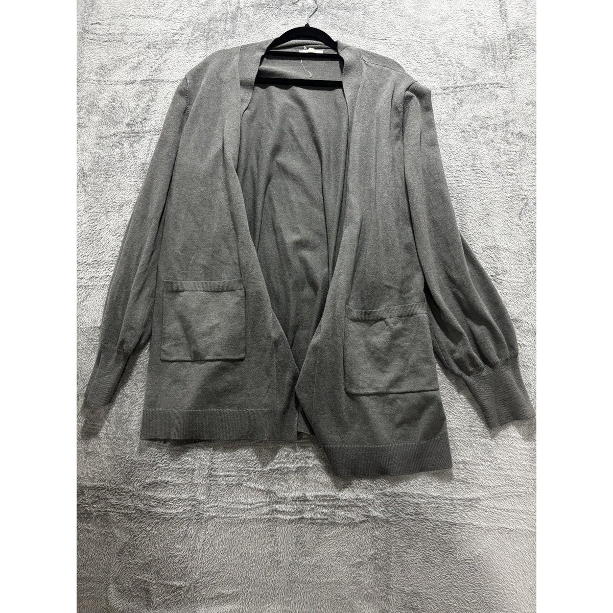 Maurices Womens XL Gray Open Front Cardigan Pockets Casual Cozy