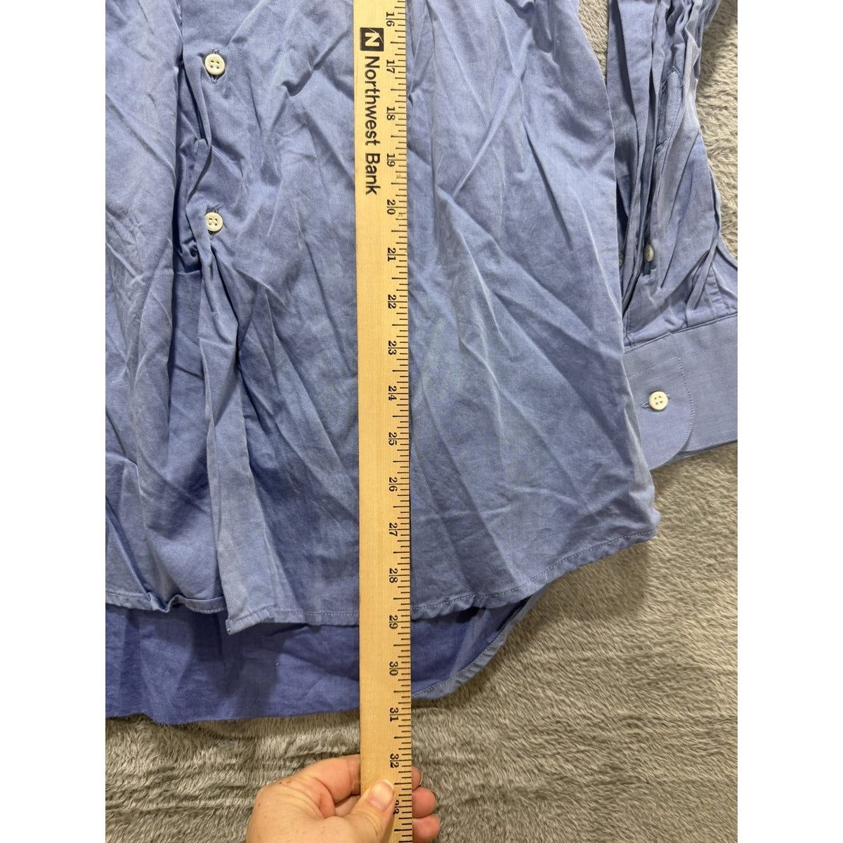 Ermenegildo Zegna Mens 39 15½ Blue Long Sleeve Button Up Dress Shirt