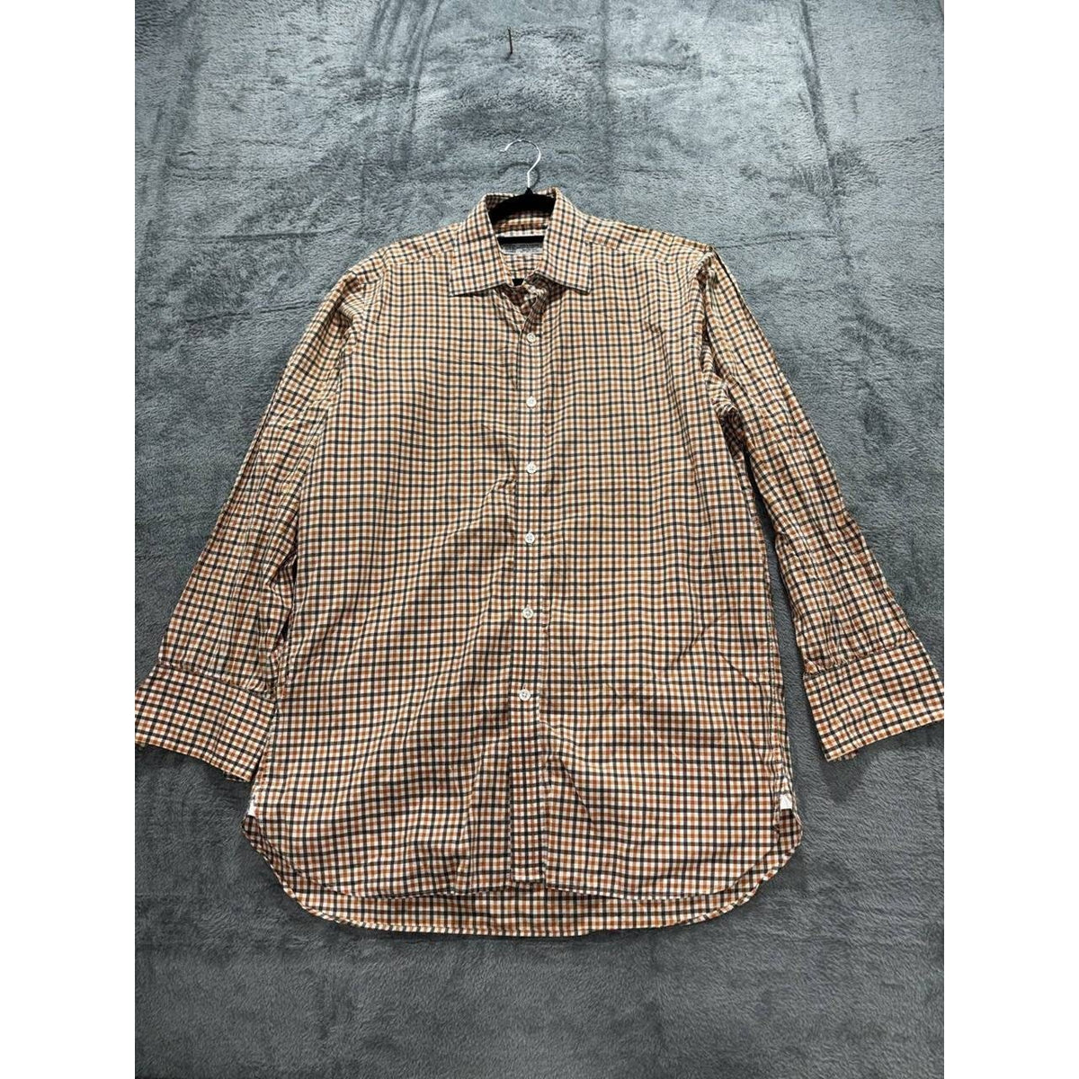 Turnbull & Asser Men's Orange Check Shirt 15 1/2