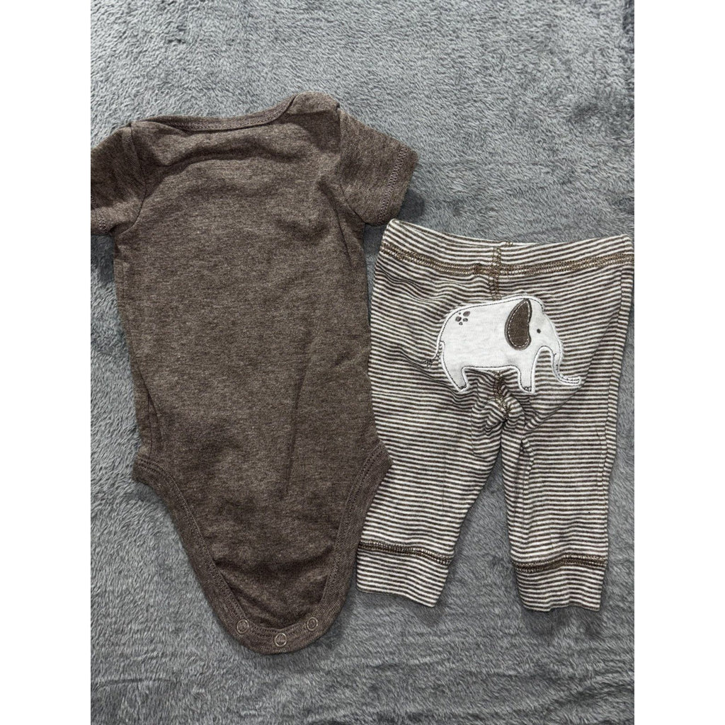Carter's Baby Boy 3M 7 Piece Bundle Bodysuits Henley Pants Blue Brown Navy