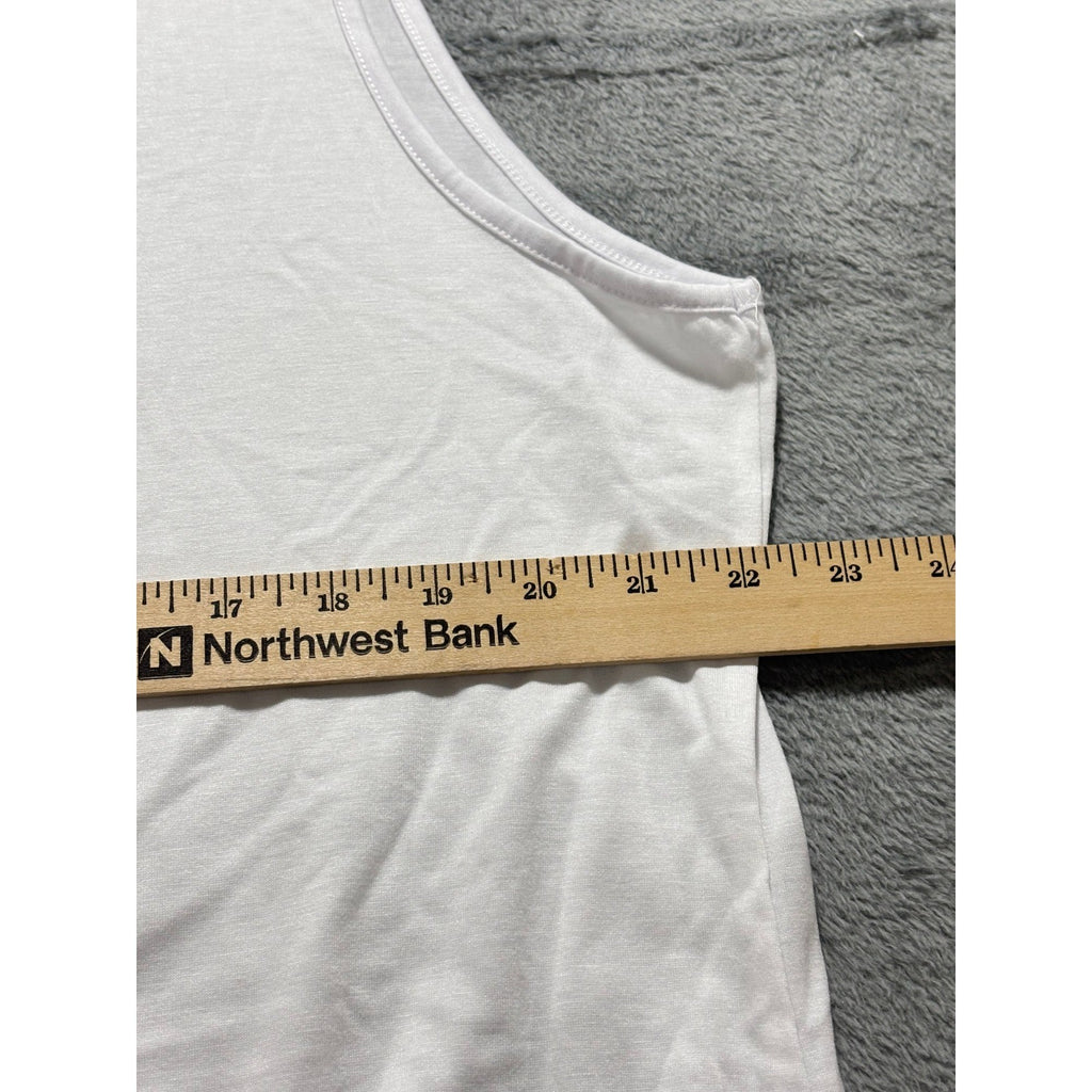 Sampeel 2XL White Womens Tank Top V-Neck Casual Minimalist NWT