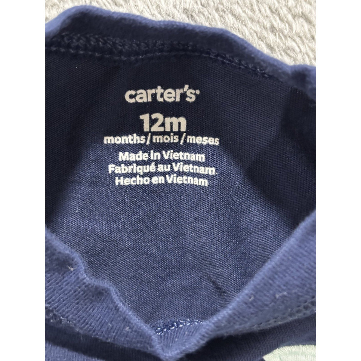 Carter's Baby 12M Whale Romper, Denim Shorts and 4 Bodysuits 6 Piece Bundle