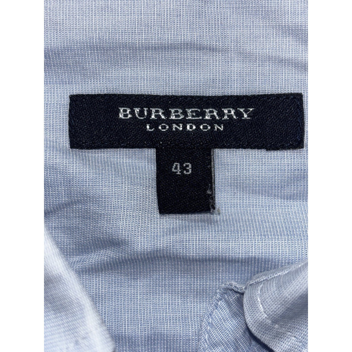 Burberry London Mens 43 Light Blue Long Sleeve Button Up Dress Shirt Classic