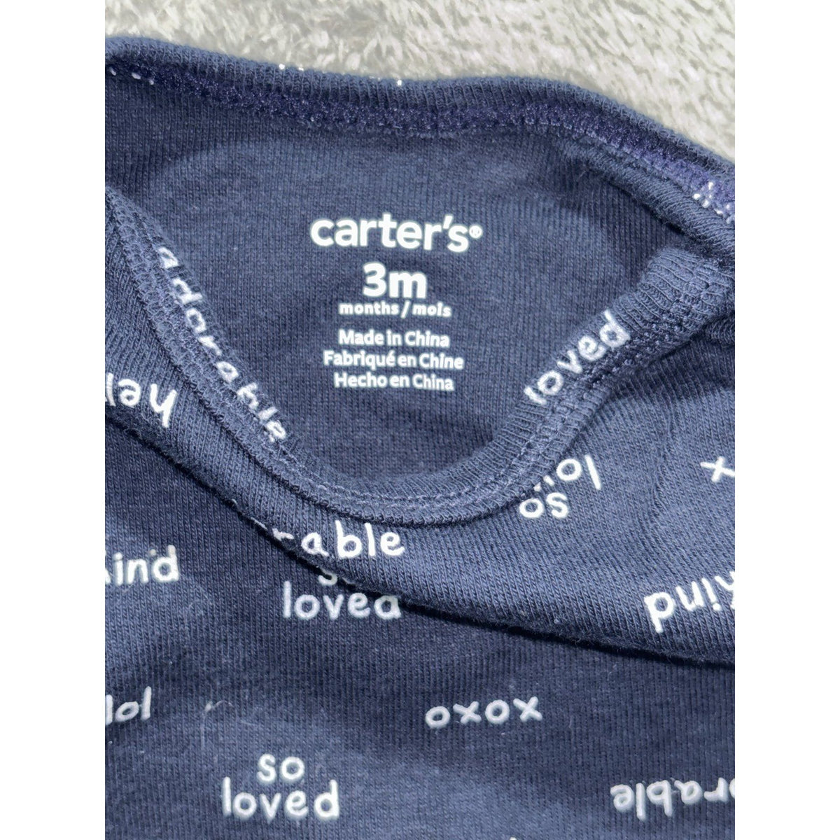 Carter's Baby Boy 3M 7 Piece Bundle Hoodie Tee Pants Bodysuits Blue Navy