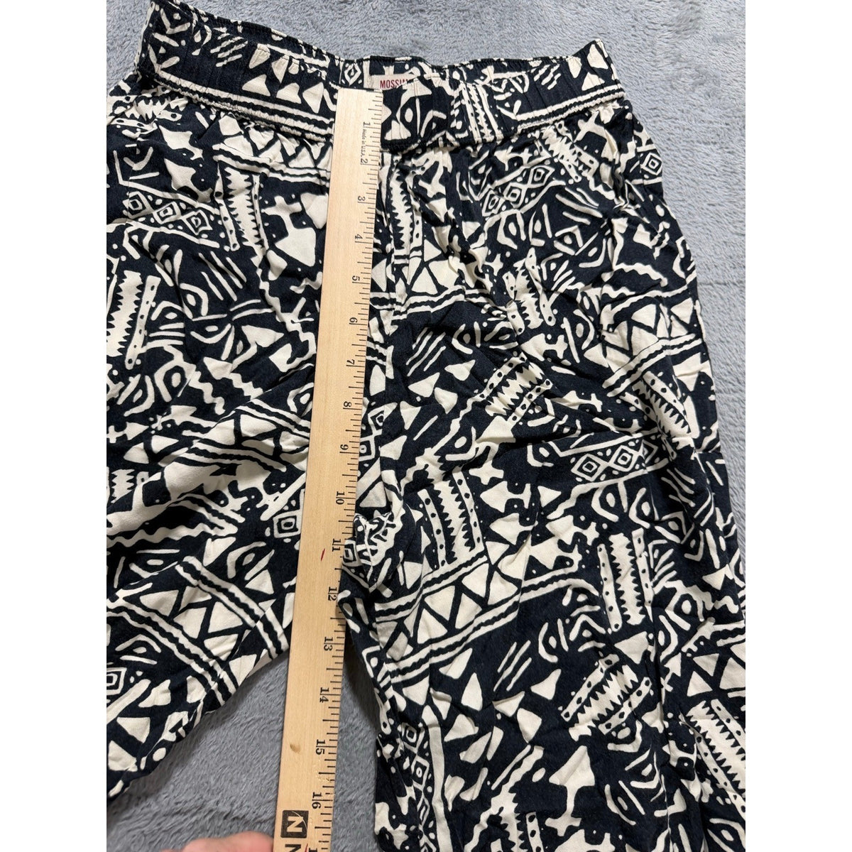 Mossimo Supply Co S/P Womens Black Cream Printed Wide Leg Pants Boho Casual