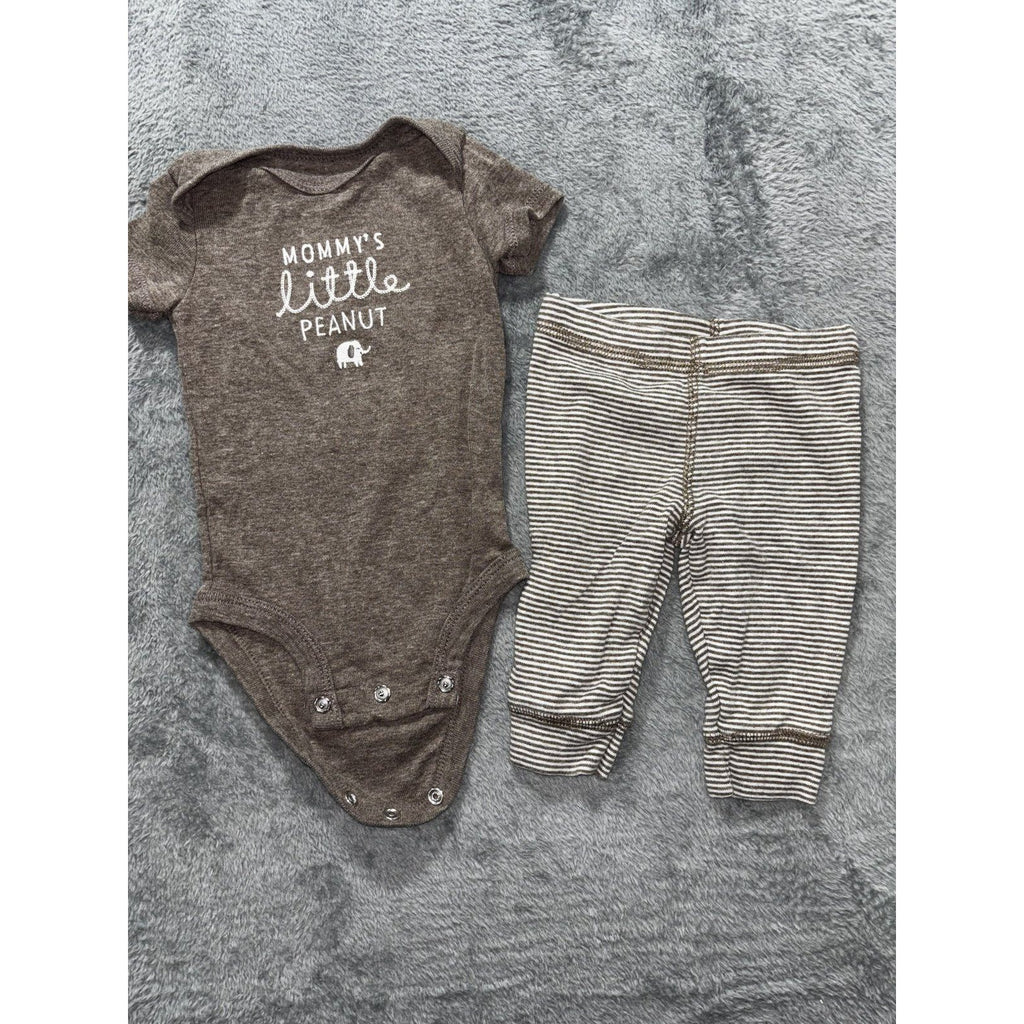 Carter's Baby Boy 3M 7 Piece Bundle Bodysuits Henley Pants Blue Brown Navy