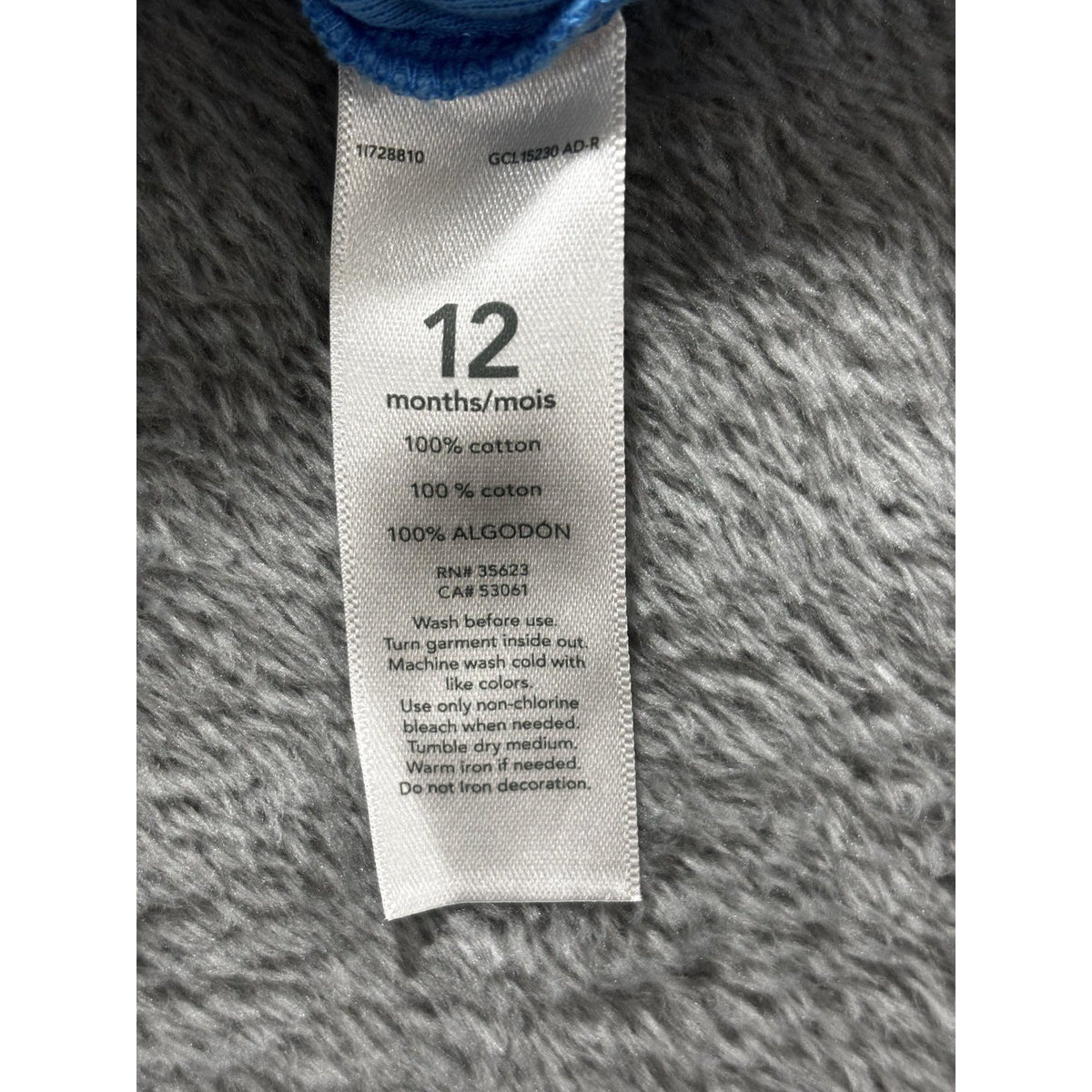 Carter's Baby Boy 12M 9 Piece Bundle Bodysuits Pants Jeans Shorts Hoodie Blue