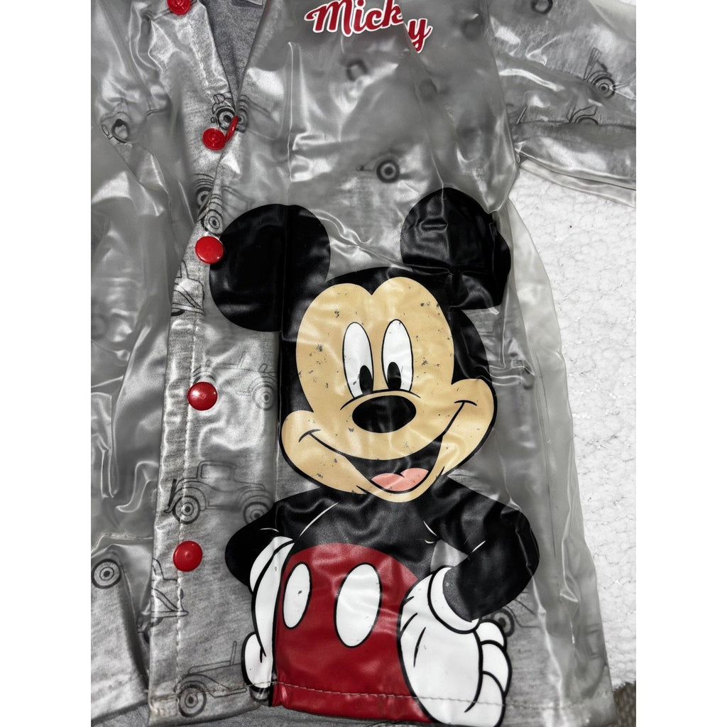 Disney Mickey Mouse Toddler 3T Clear Rain Coat and Size 7 Rain Boots Set