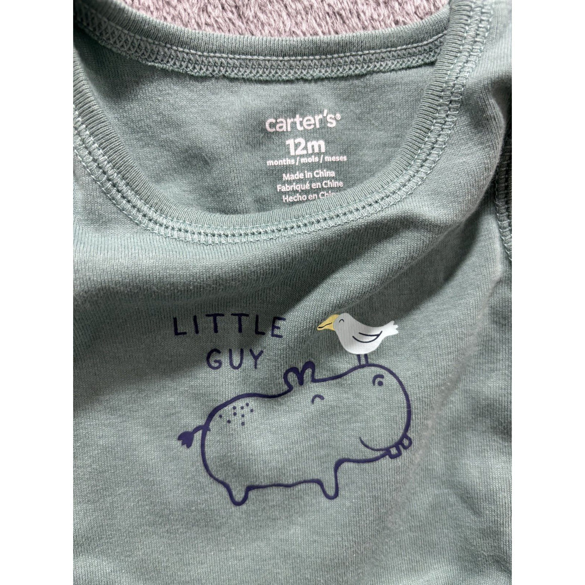Carter's Baby 12M Whale Romper, Denim Shorts and 4 Bodysuits 6 Piece Bundle