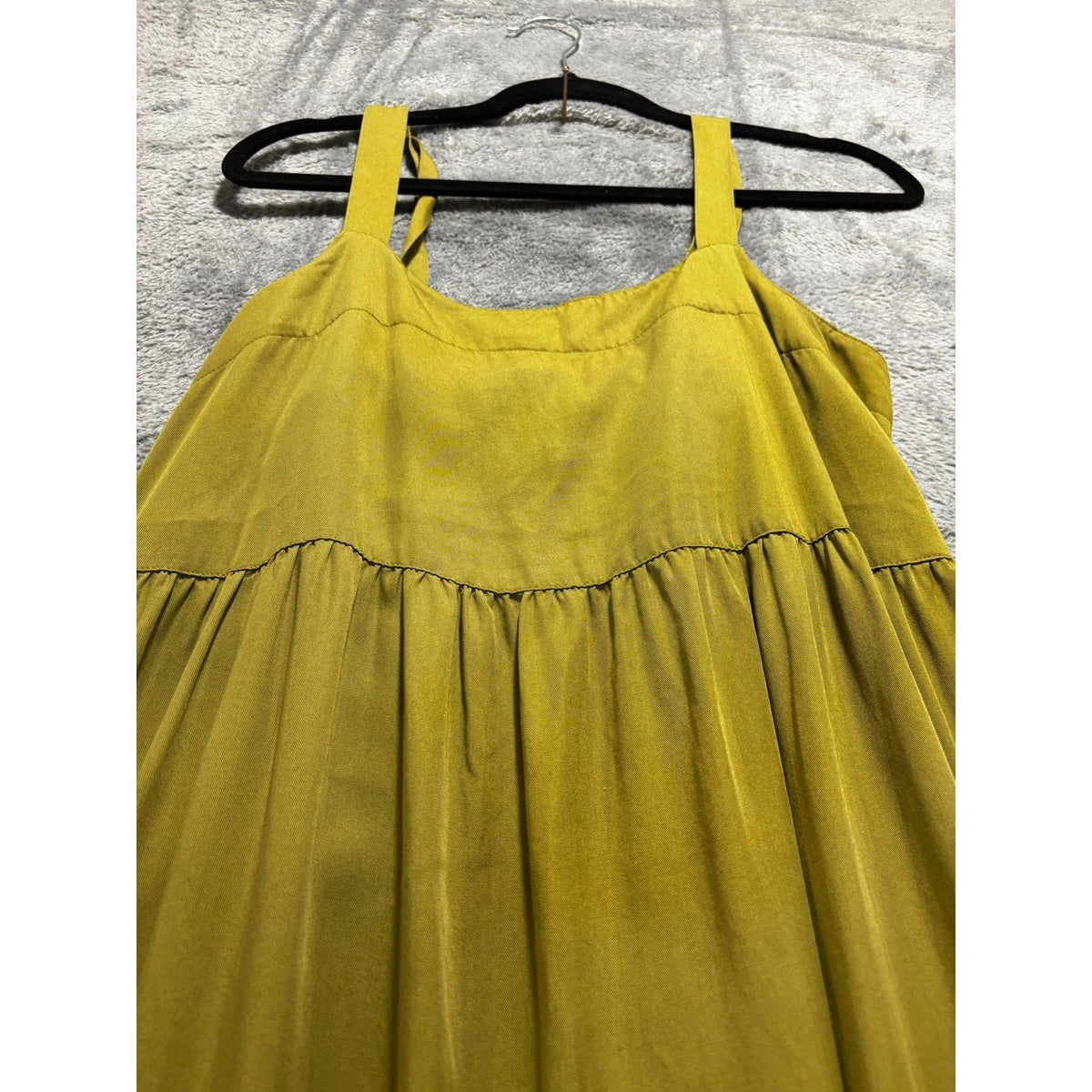 The Drop Womens M Olive Green Tiered Midi Dress Boho Casual
