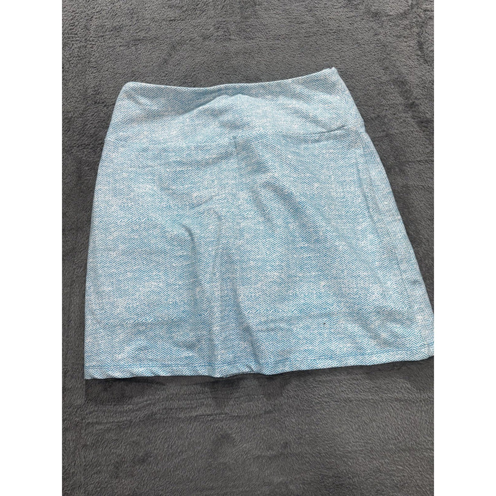 Teez-Her Women's Light Blue Herringbone Skort Size S, photo 11 of 14