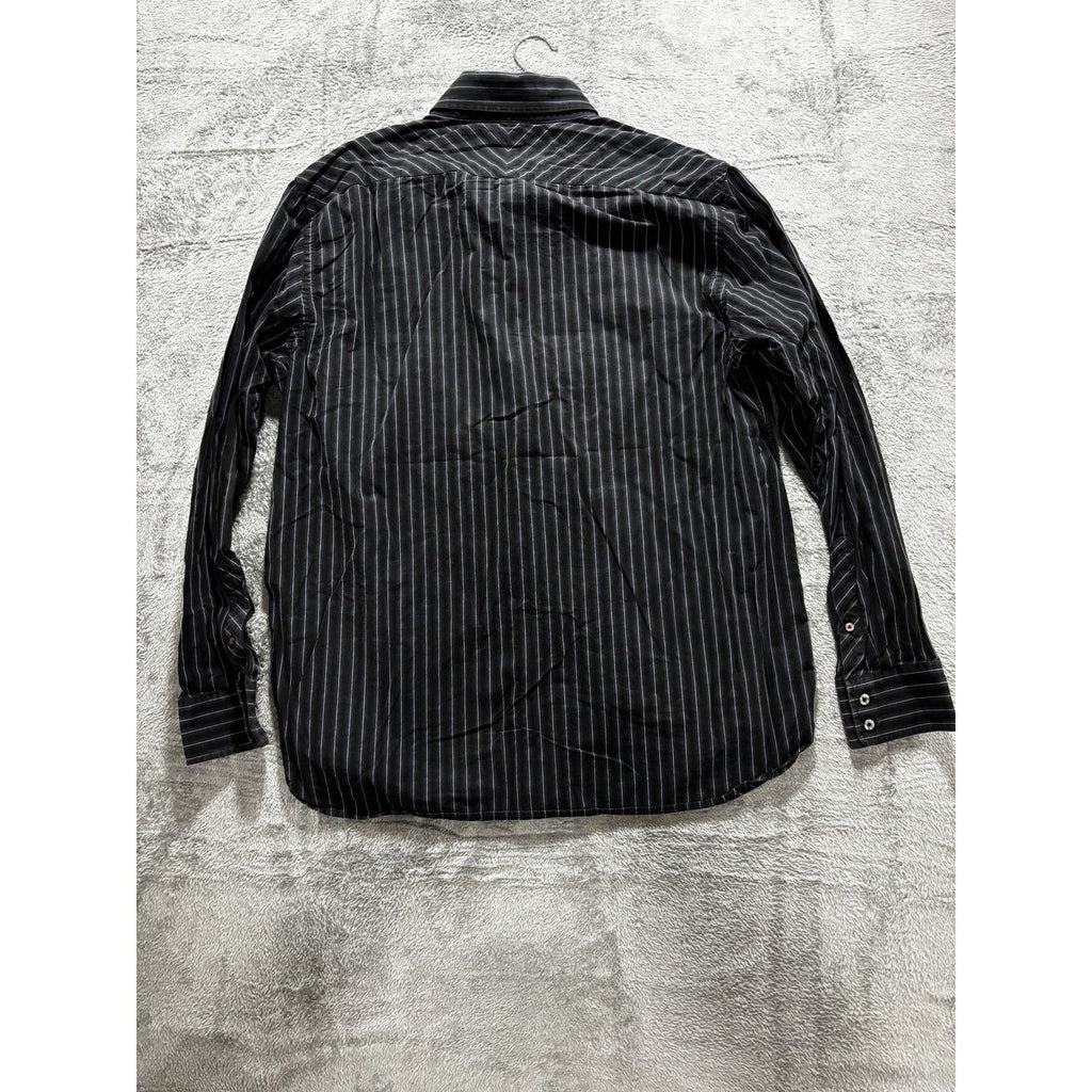 American Eagle Men's Black Pinstripe Shirt Size XL, photo 4 of 9