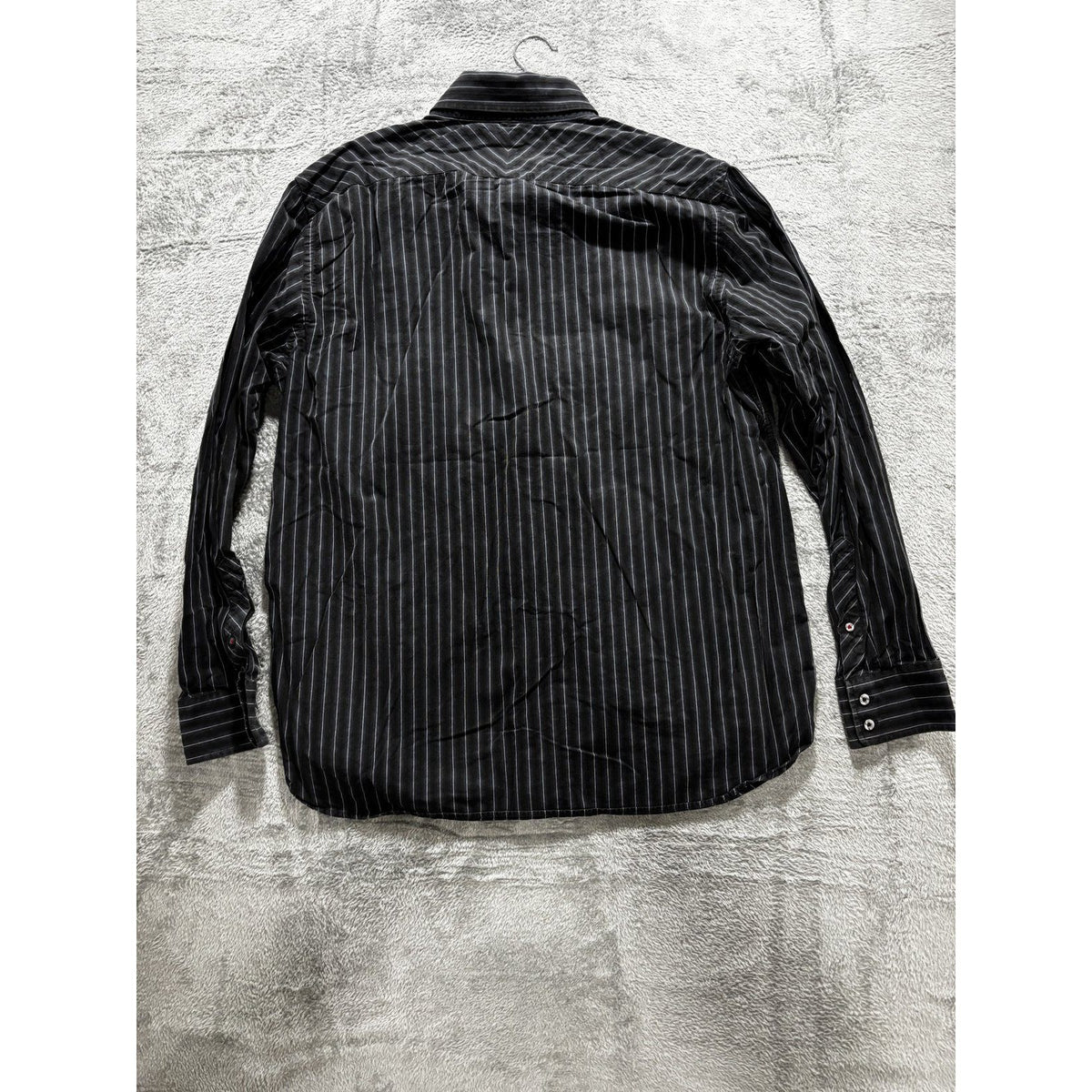 American Eagle Men's Black Pinstripe Shirt Size XL, photo 4 of 9