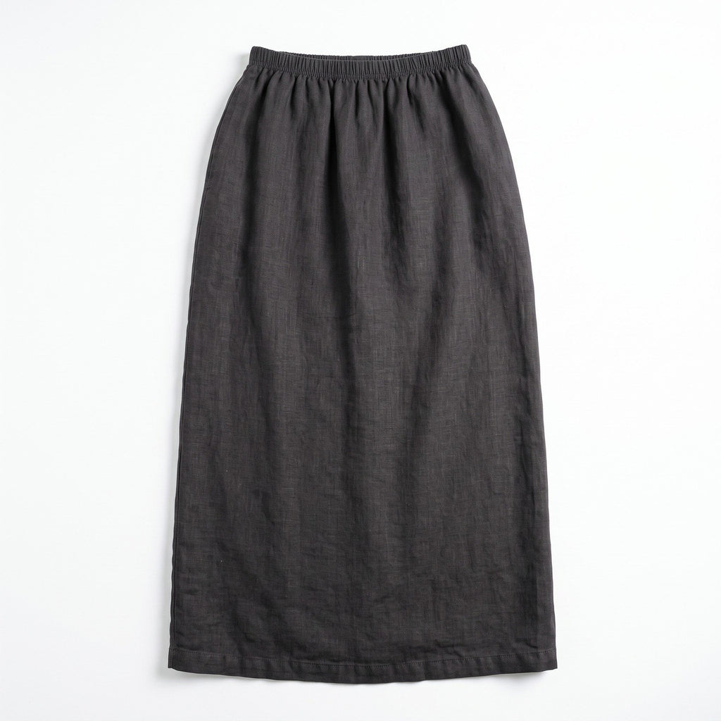 Doneckers of Ephrata S Black Linen Maxi Skirt Womens Boho Vintage Casual