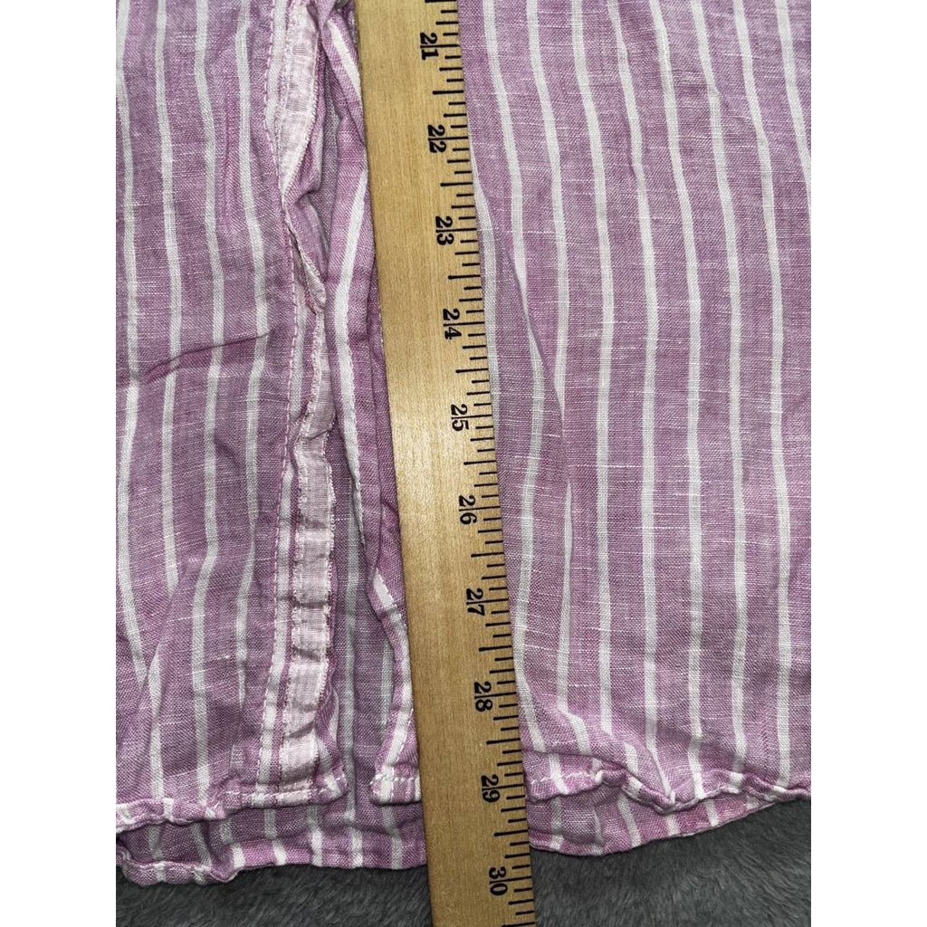 Bugatchi Men's Purple Striped Linen Shirt Size XL, photo 5 of 11