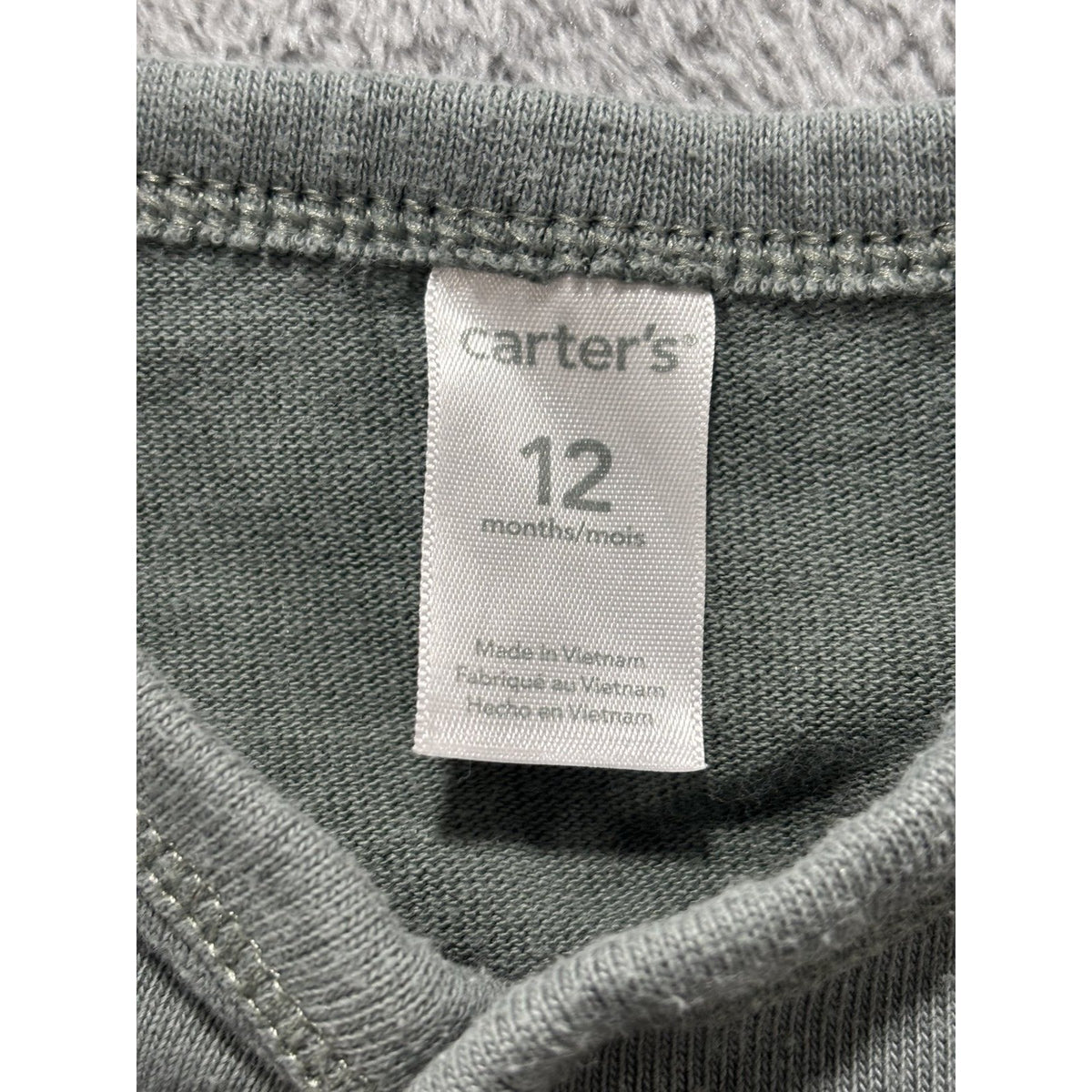 Carter's Baby Boy 12M 5 Piece Bundle Moose Bodysuit Pants Cardigan Gray Tan