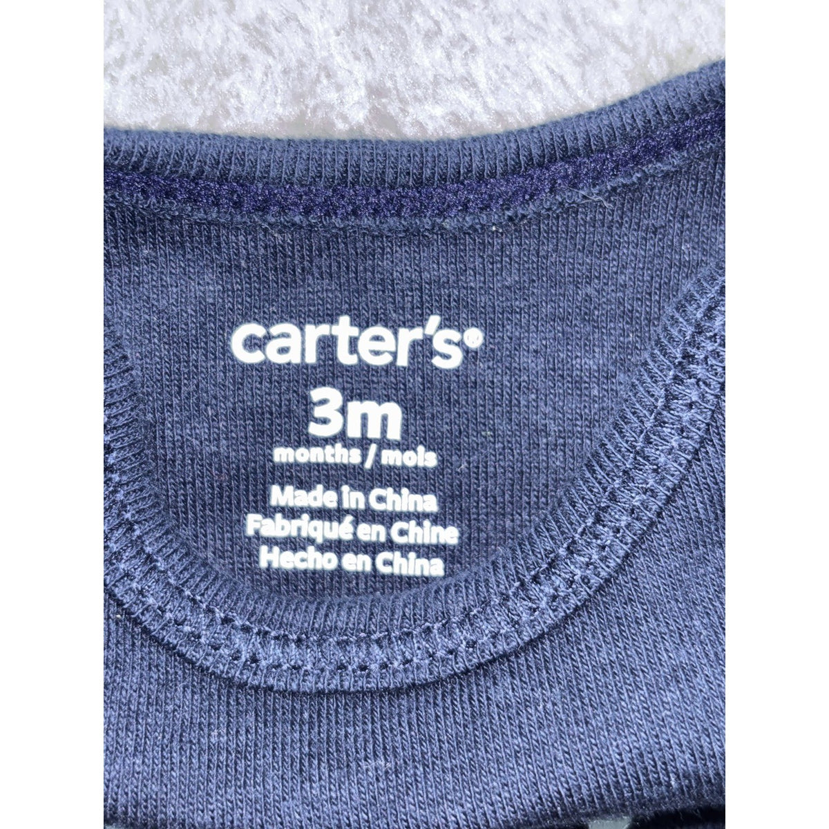 Child of Mine Carter's Baby Boy 0-3M 5 Piece Bundle Top Pants Bodysuits Blue