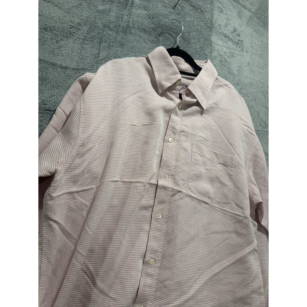 Bugatchi Uomo Mens XL Pink Textured Button Down Dress Shirt Casual
