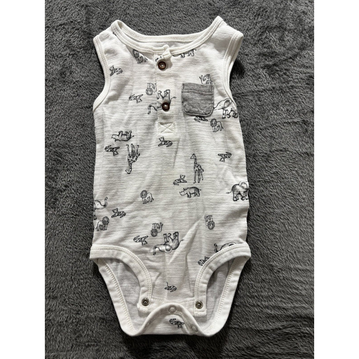Carter's Baby 12M Whale Romper, Denim Shorts and 4 Bodysuits 6 Piece Bundle