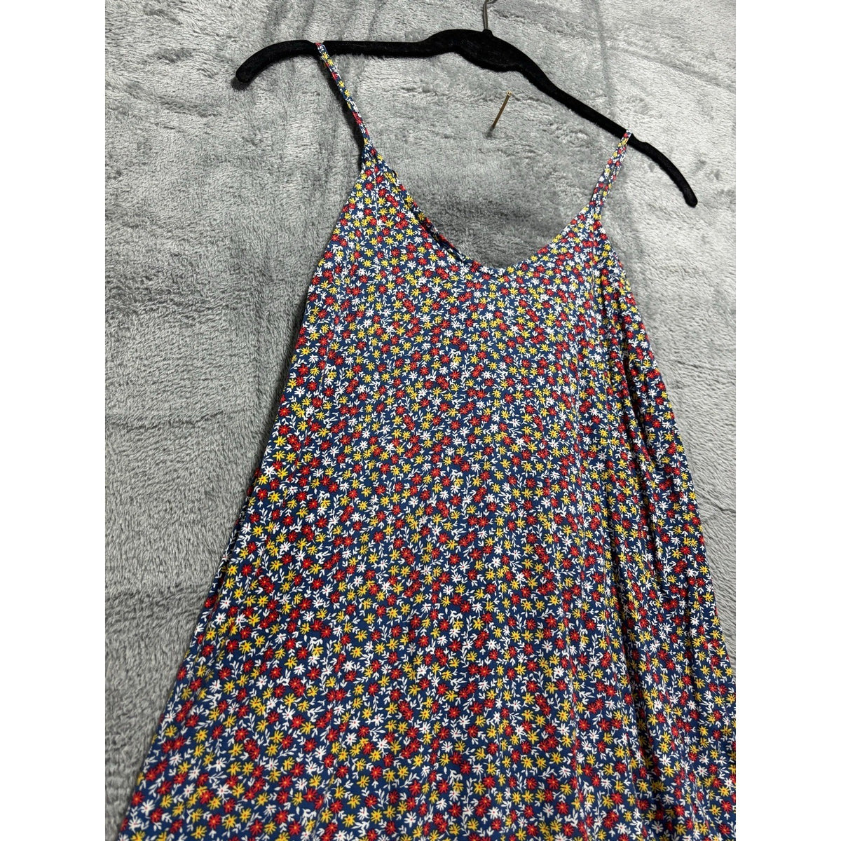 Old Navy M Navy Blue Floral Cami Maxi Dress Womens Boho Casual Ditsy