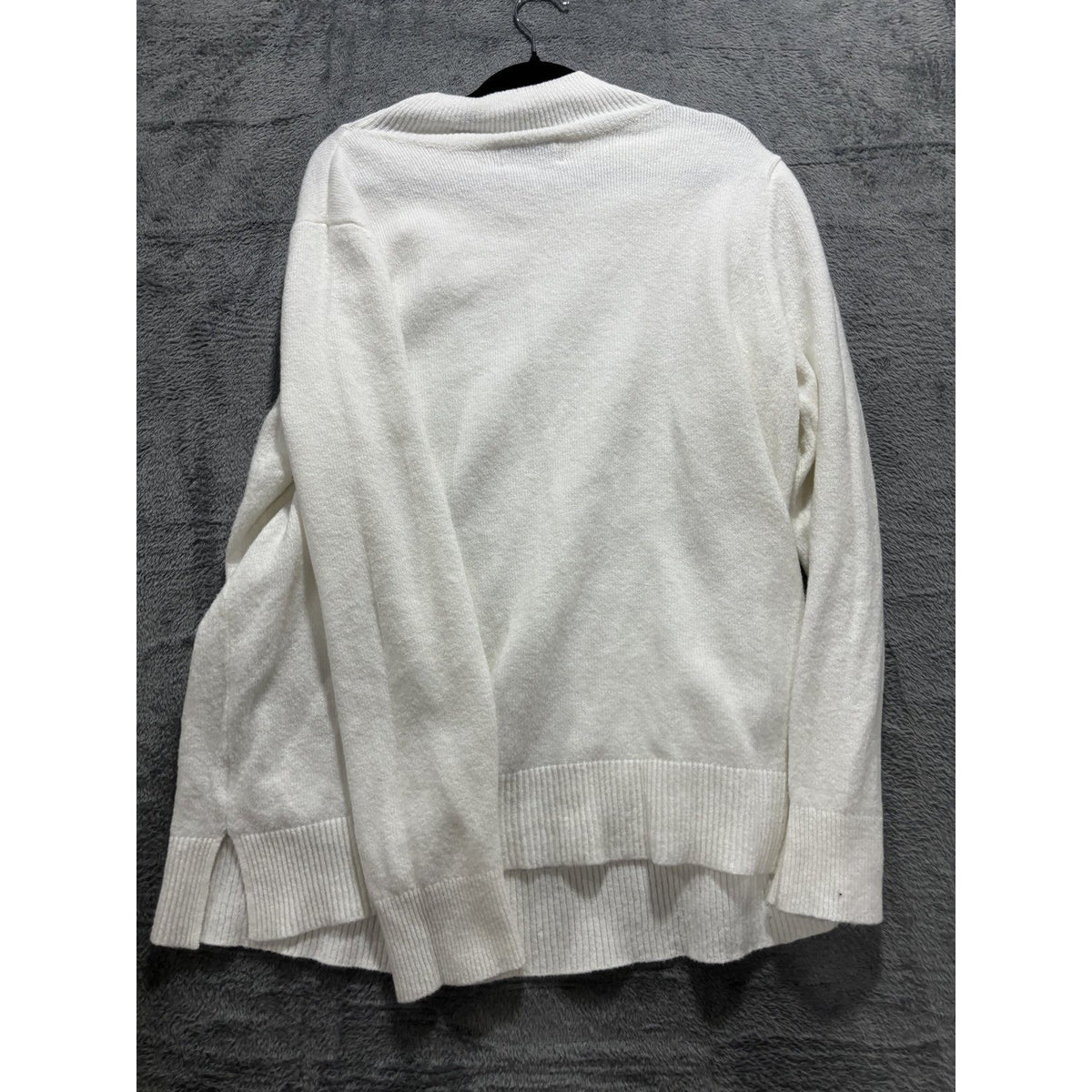 Old Navy Womens XL Ivory Cream Mock Neck Sweater Pointelle Casual Cozy