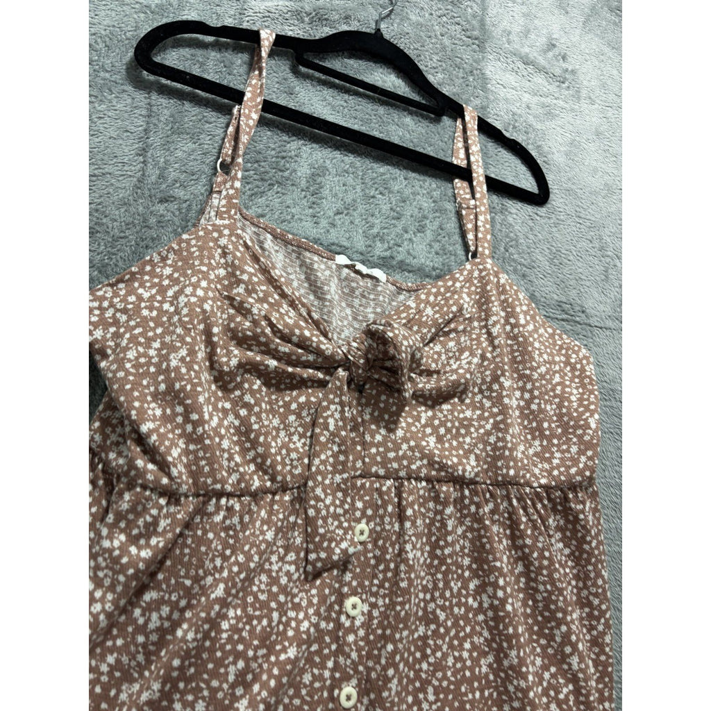 maurices Womens XXL NWT Brown Floral Tie Front Cami Top Casual