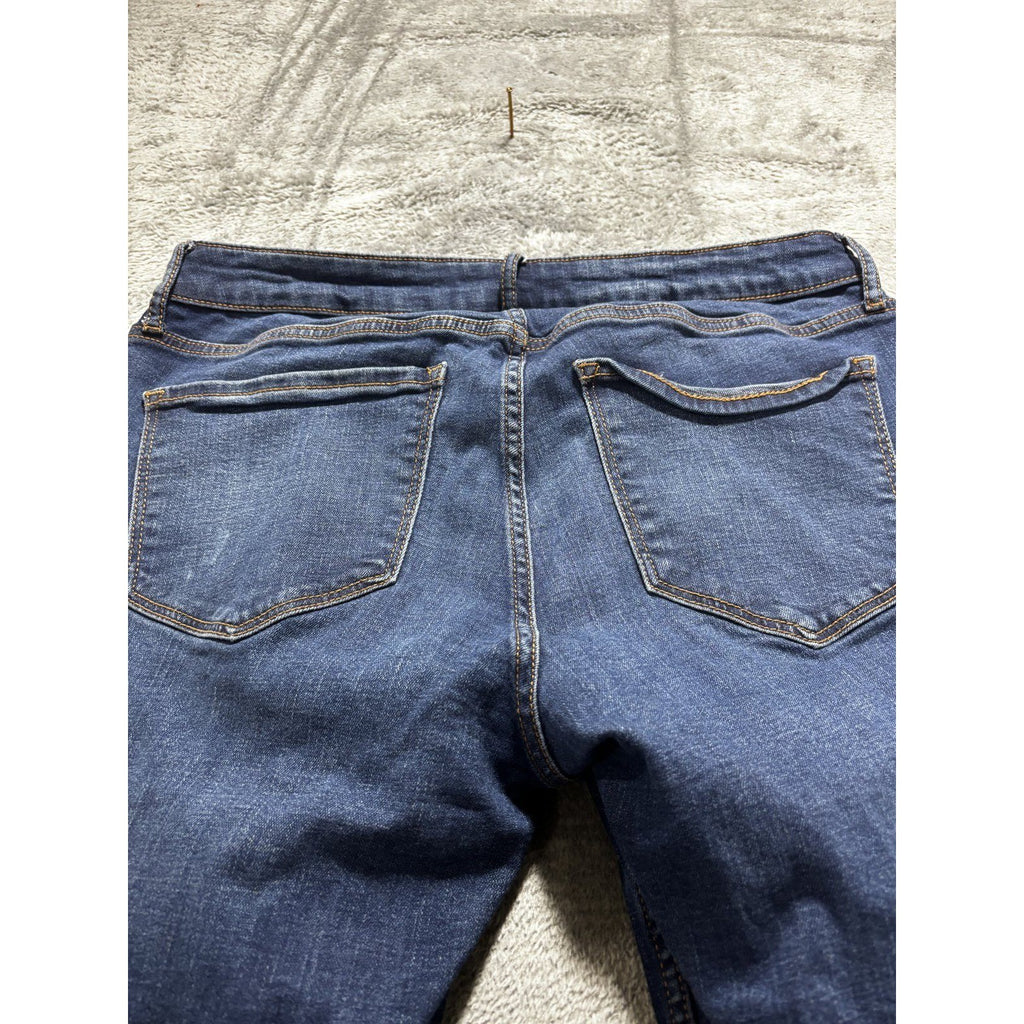 Old Navy Rockstar Womens 14 Long Dark Wash Super Skinny Jeans Distressed