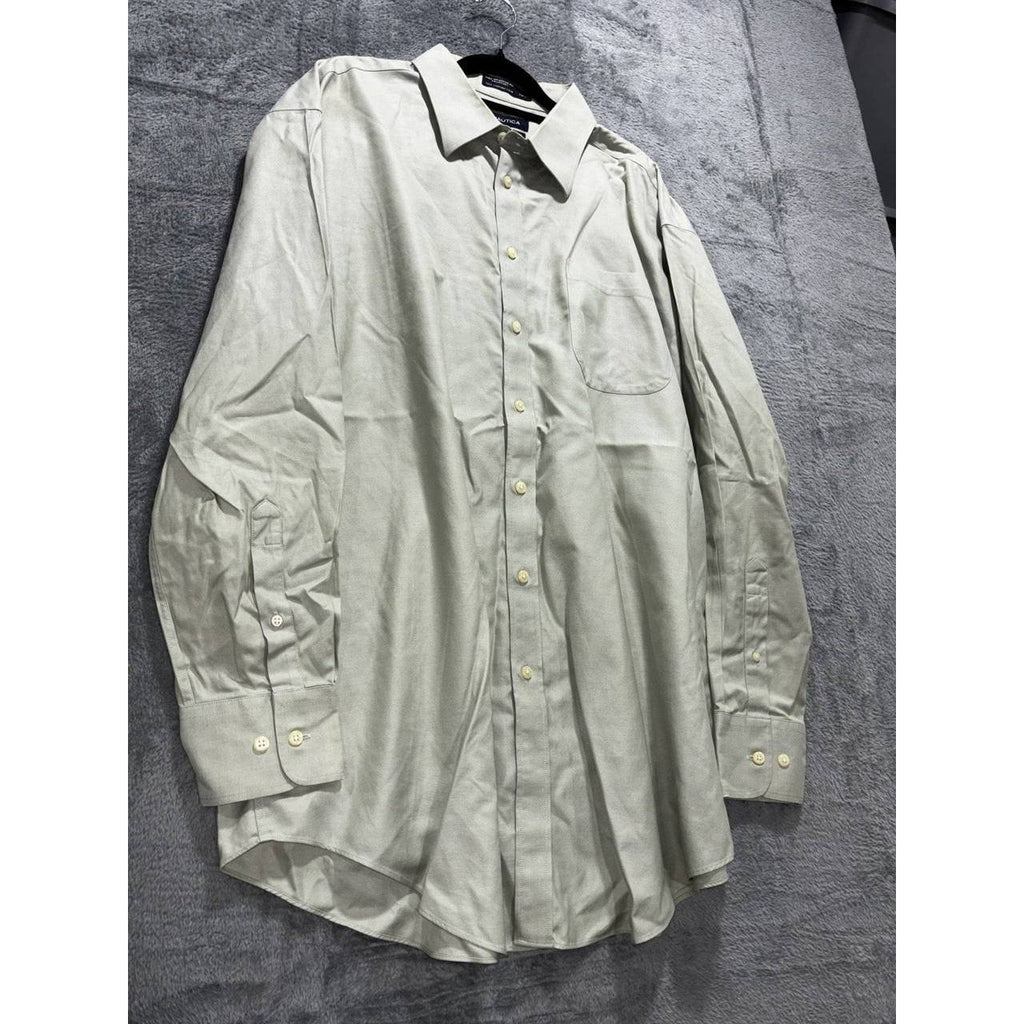 Nautica Men's Sage Green Dress Shirt 17 1/2 34/35, photo 3 of 8
