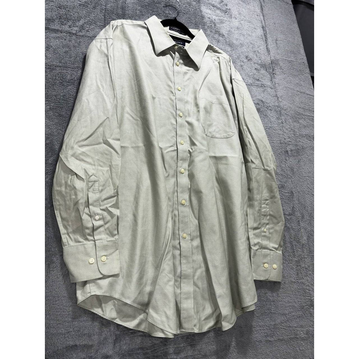 Nautica Men's Sage Green Dress Shirt 17 1/2 34/35, photo 3 of 8