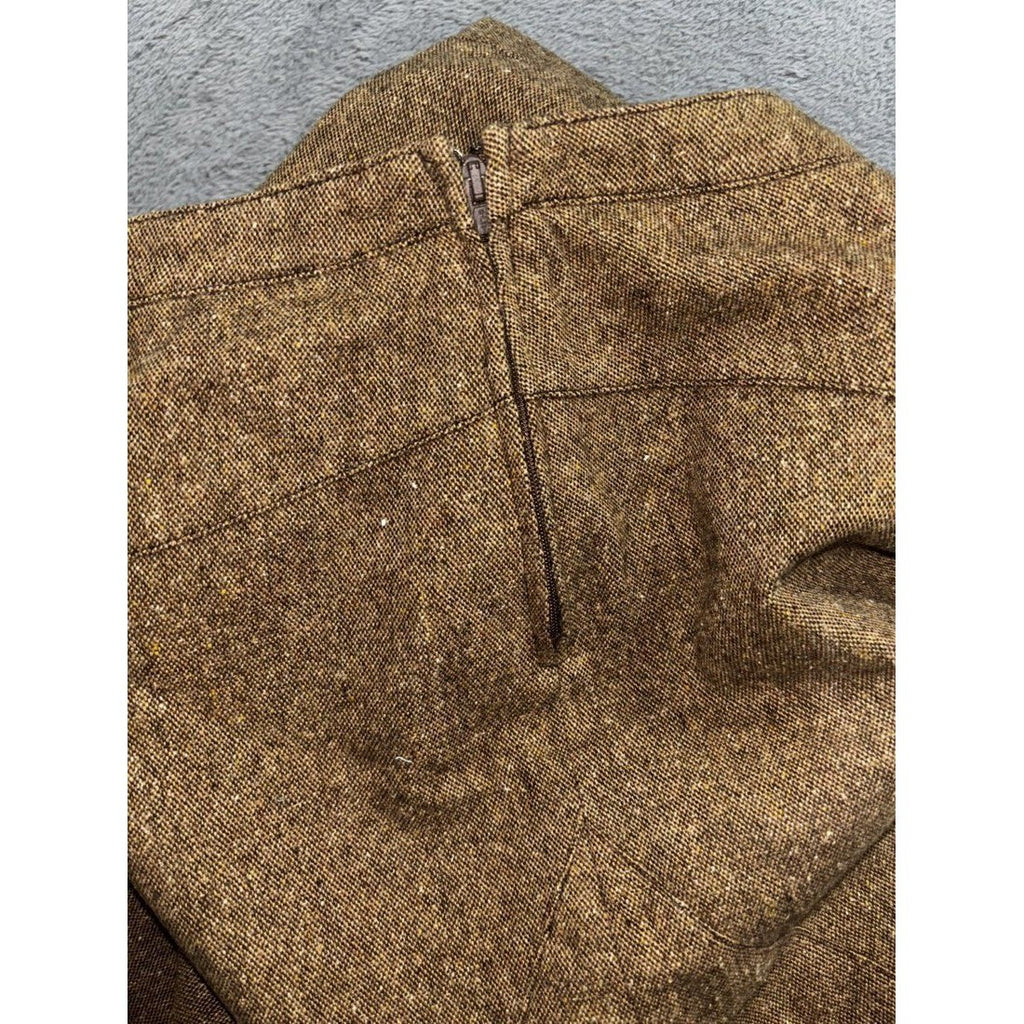 Women's Brown Tweed Wool Blend A-Line Skirt Size 12, photo 10 of 11
