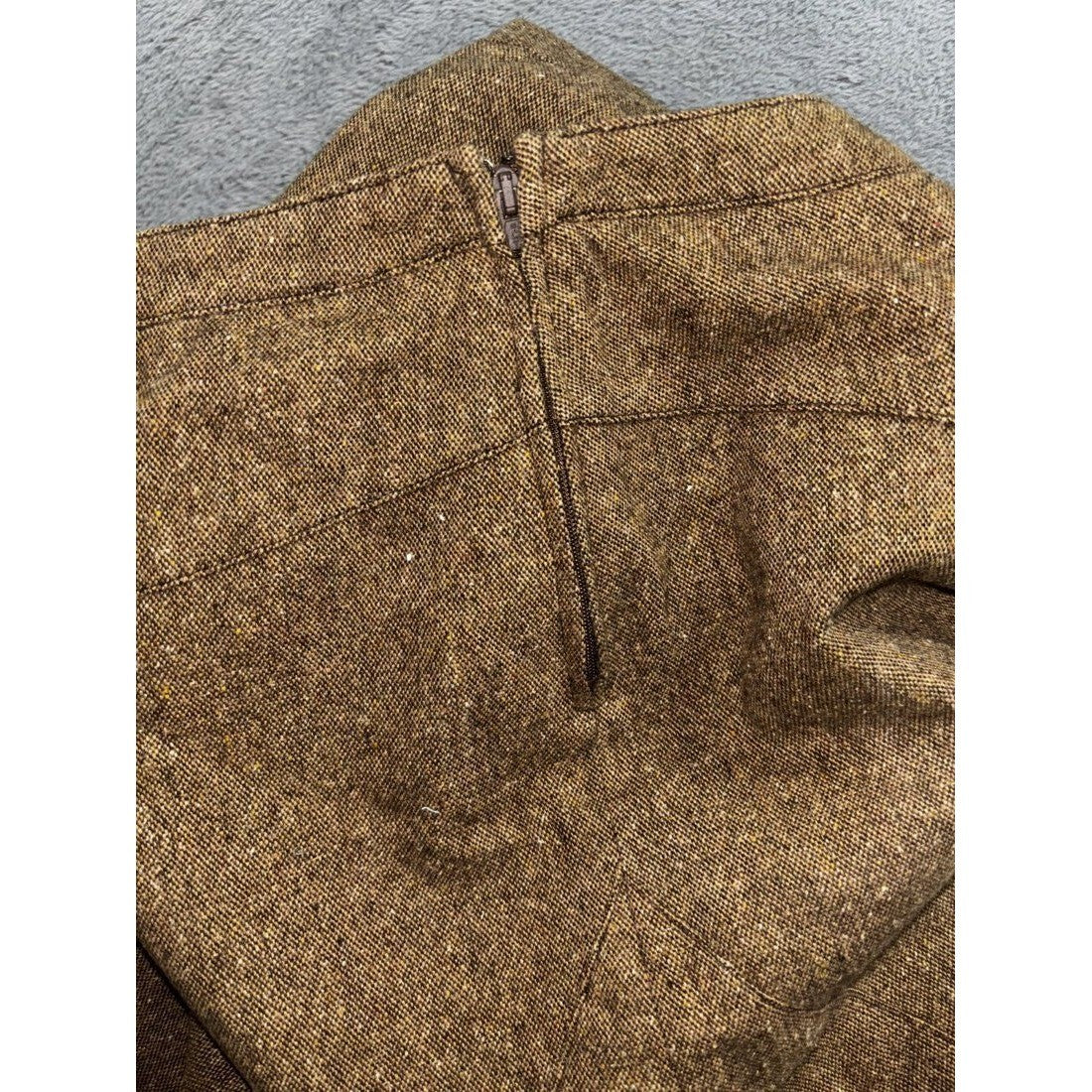 Women's Brown Tweed Wool Blend A-Line Skirt Size 12, photo 10 of 11