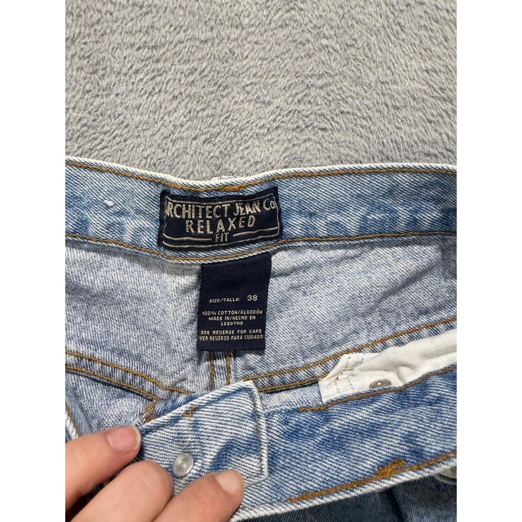 Architect Jean Co 38 Light Wash Blue Denim Shorts Relaxed Fit Vintage Casual