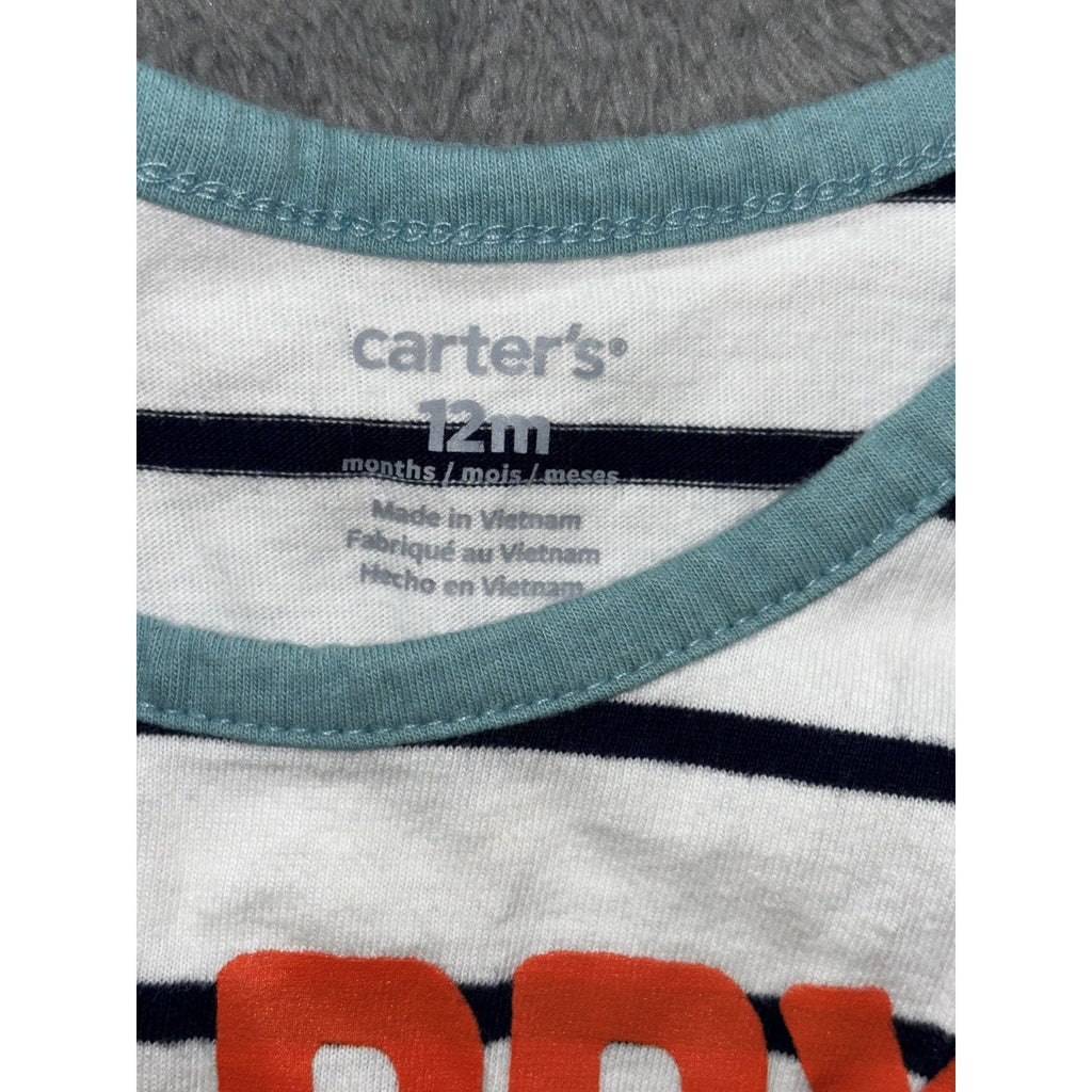 Carter's Okie Dokie 12M Baby 6 Piece Bundle Shark Shirt Tee Tank Shorts Blue