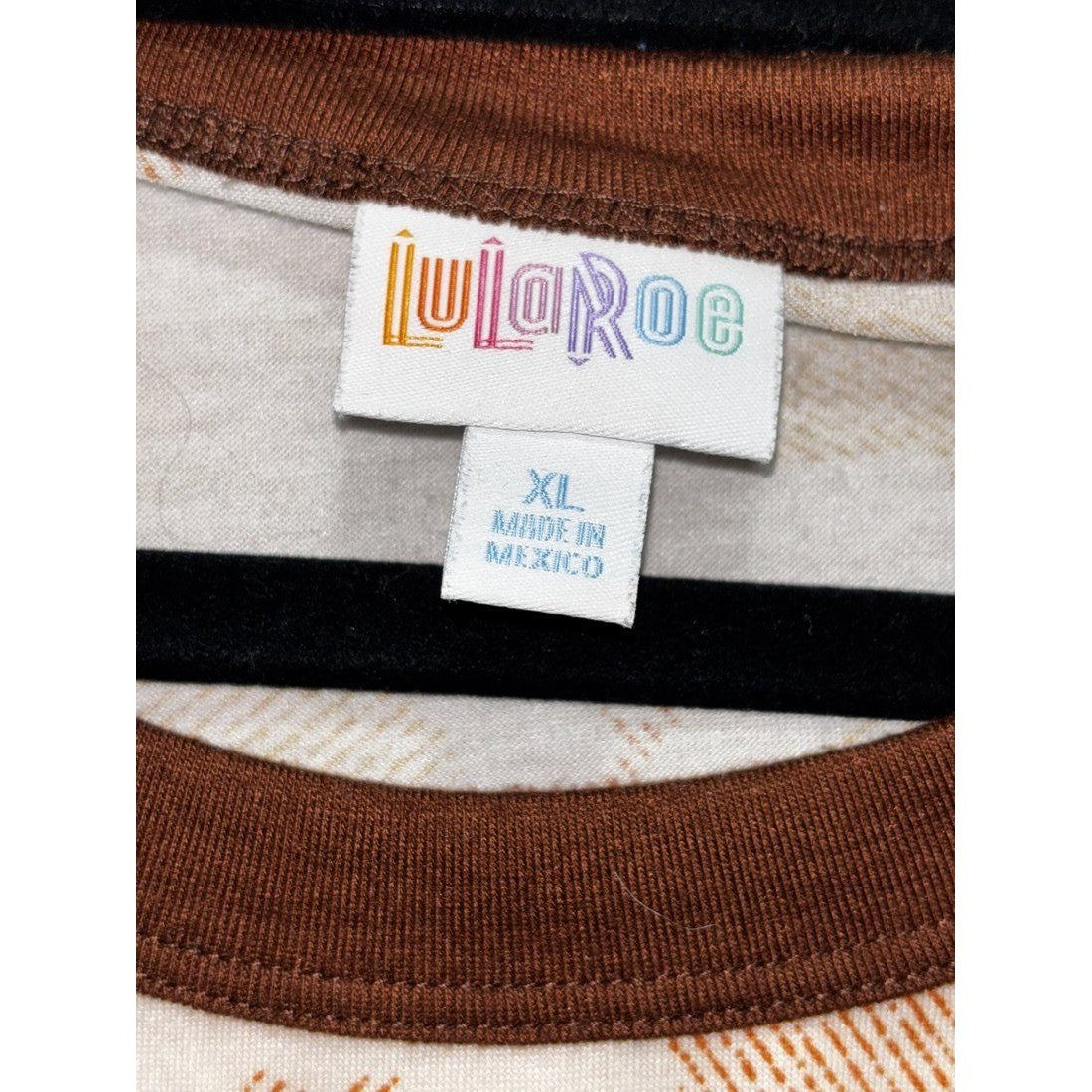 LuLaRoe Women's Cream Fall Ringer Tee Size XL, photo 5 of 10