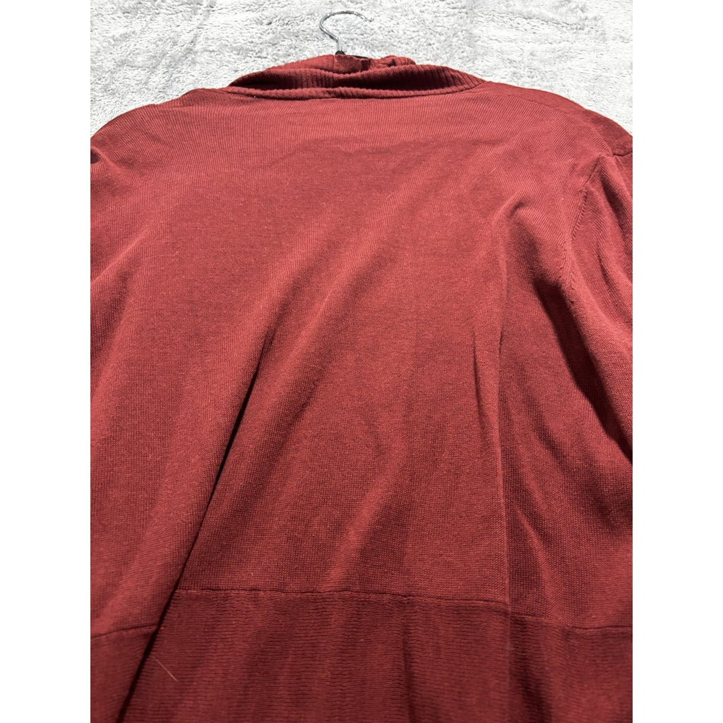 LOFT Outlet Womens XL Burgundy Open Front Waterfall Cardigan Sweater Casual