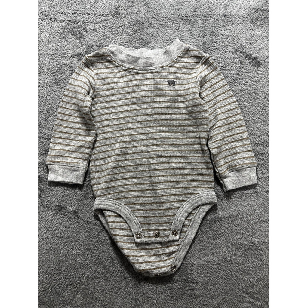 Carter's Baby Boy 12M 5 Piece Bundle Moose Bodysuit Pants Cardigan Gray Tan