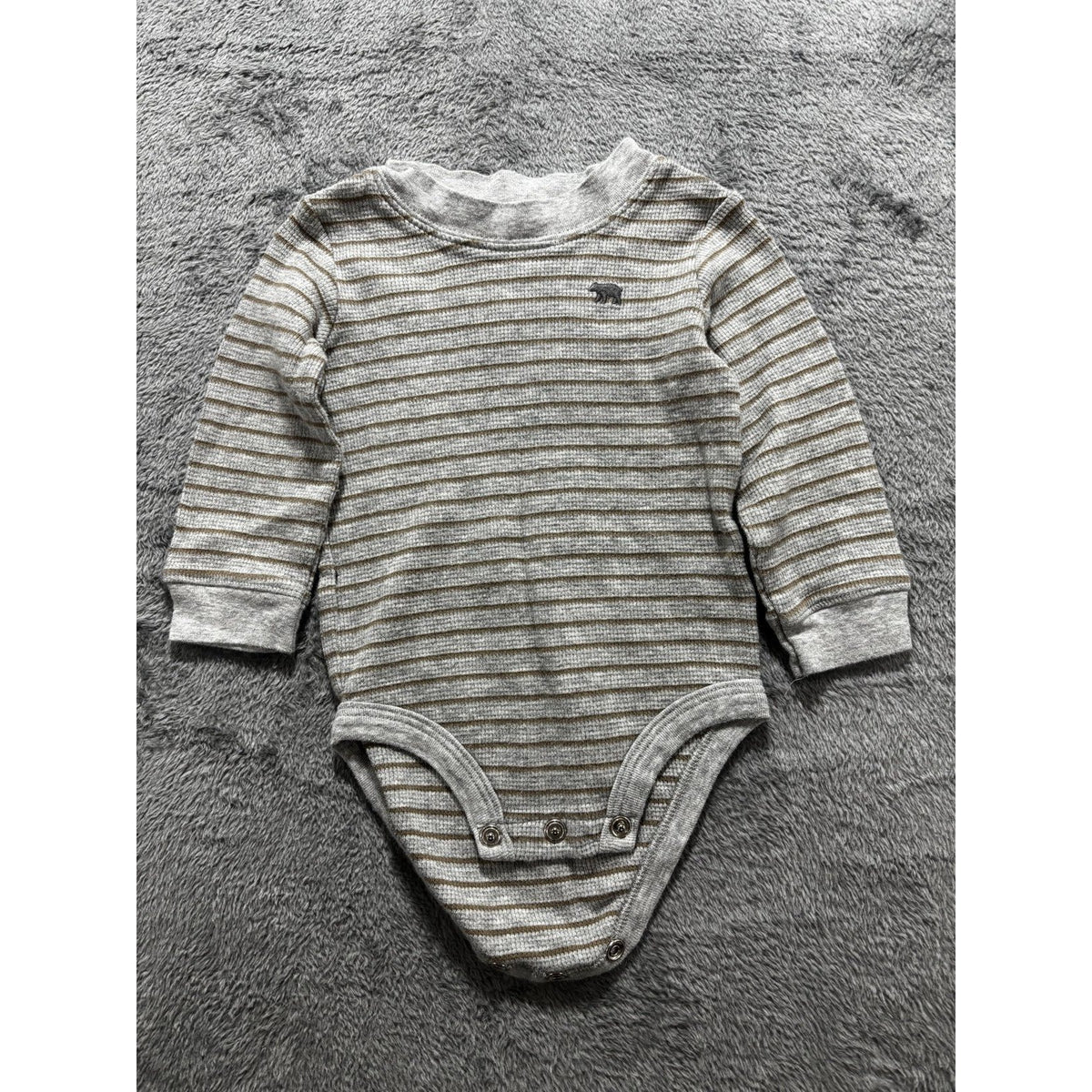 Carter's Baby Boy 12M 5 Piece Bundle Moose Bodysuit Pants Cardigan Gray Tan