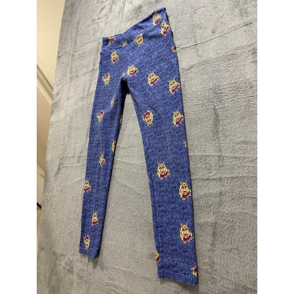 LuLaRoe Womens OS Purple Miss Piggy Muppets Leggings Casual Vintage Style