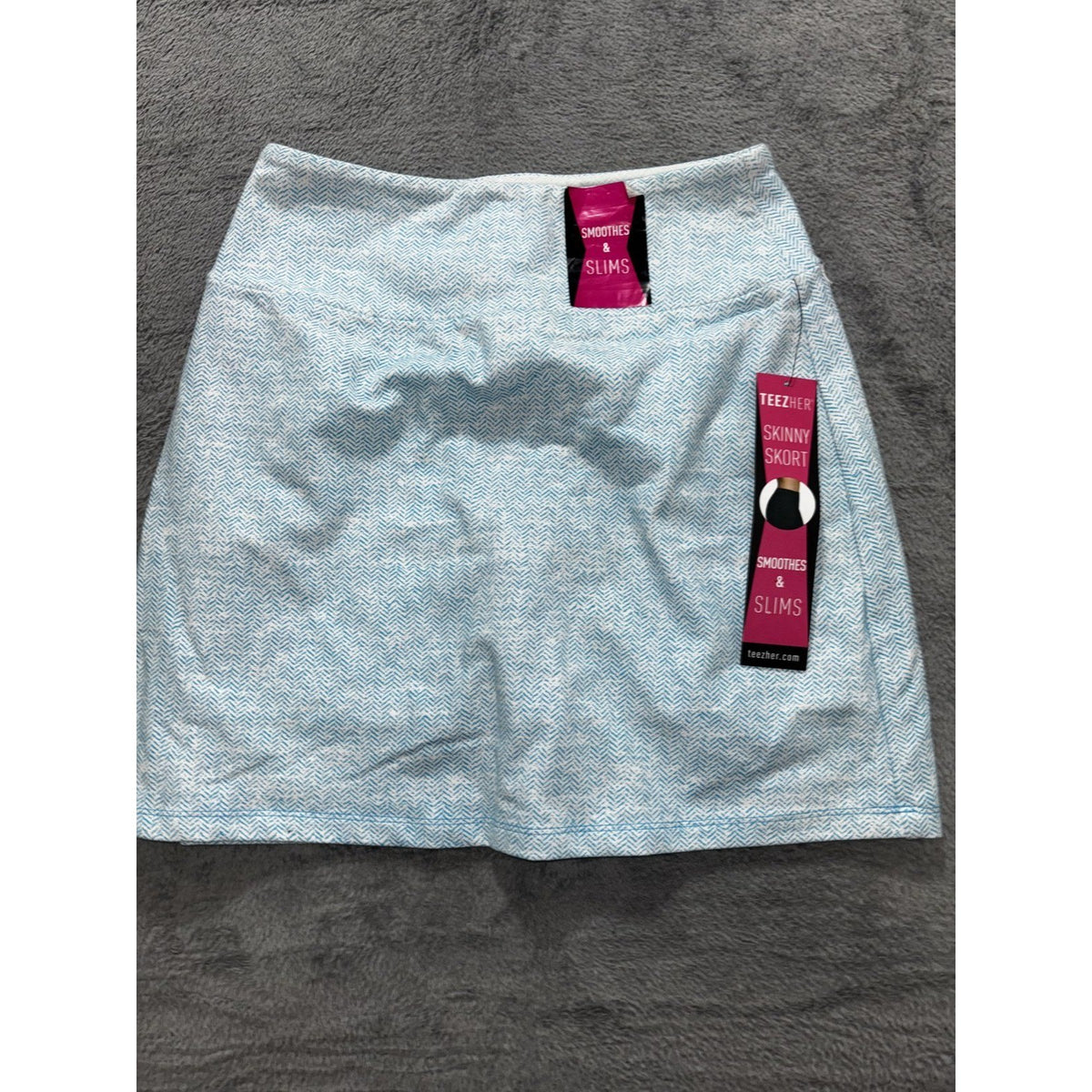 Teez-Her Women's Light Blue Herringbone Skort Size S, photo 2 of 14