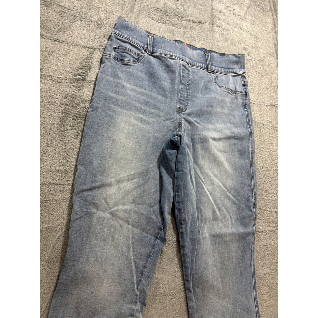 Spanx Womens 1XT Tall Blue Denim Pull On Skinny Jeans Casual Plus Size Slimming