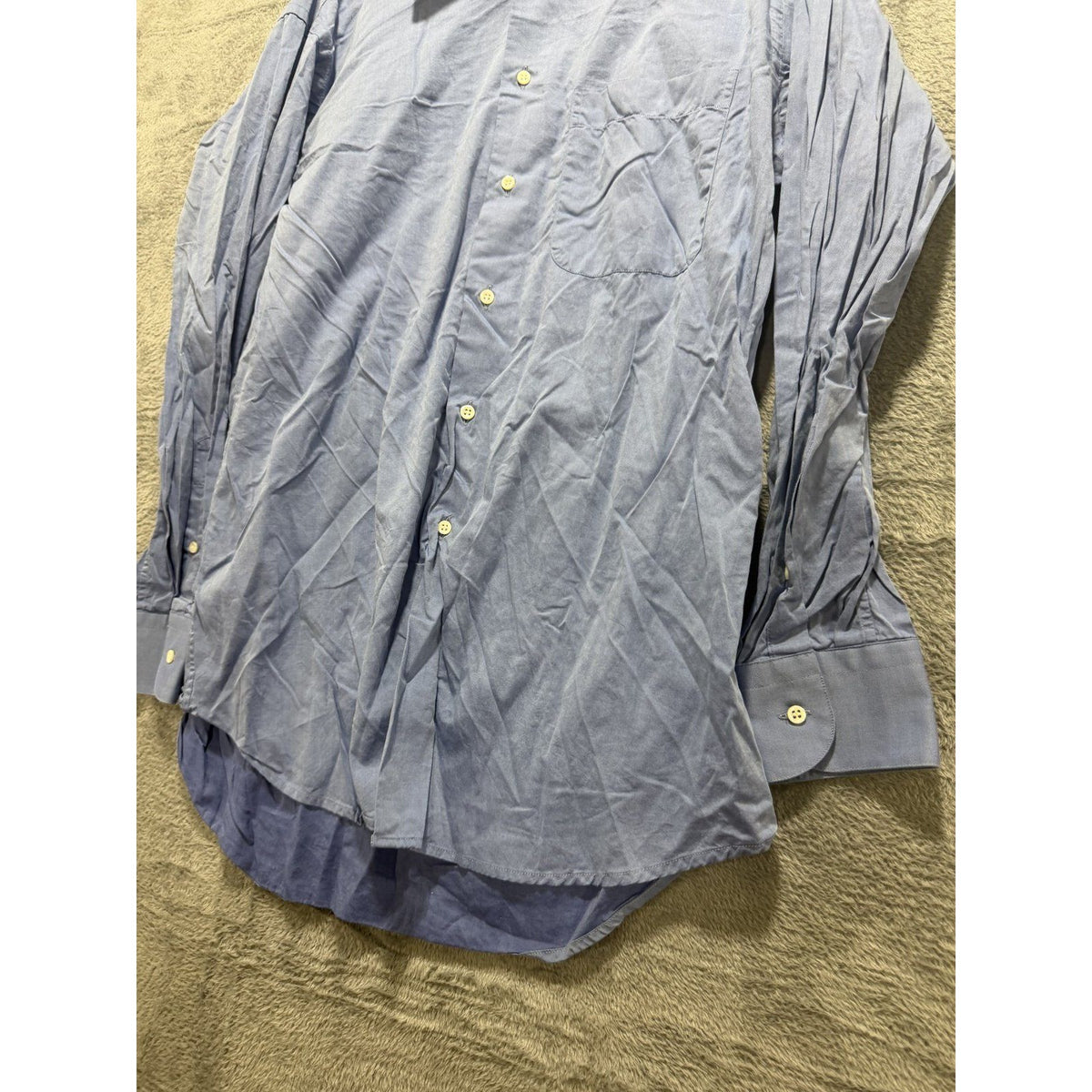 Ermenegildo Zegna Mens 39 15½ Blue Long Sleeve Button Up Dress Shirt