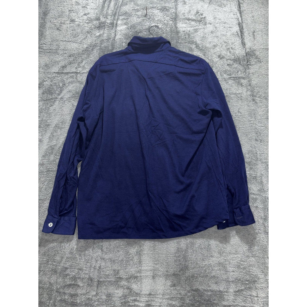 Gallerie Donegal Mens L Navy Long Sleeve Button Up Shirt Classic