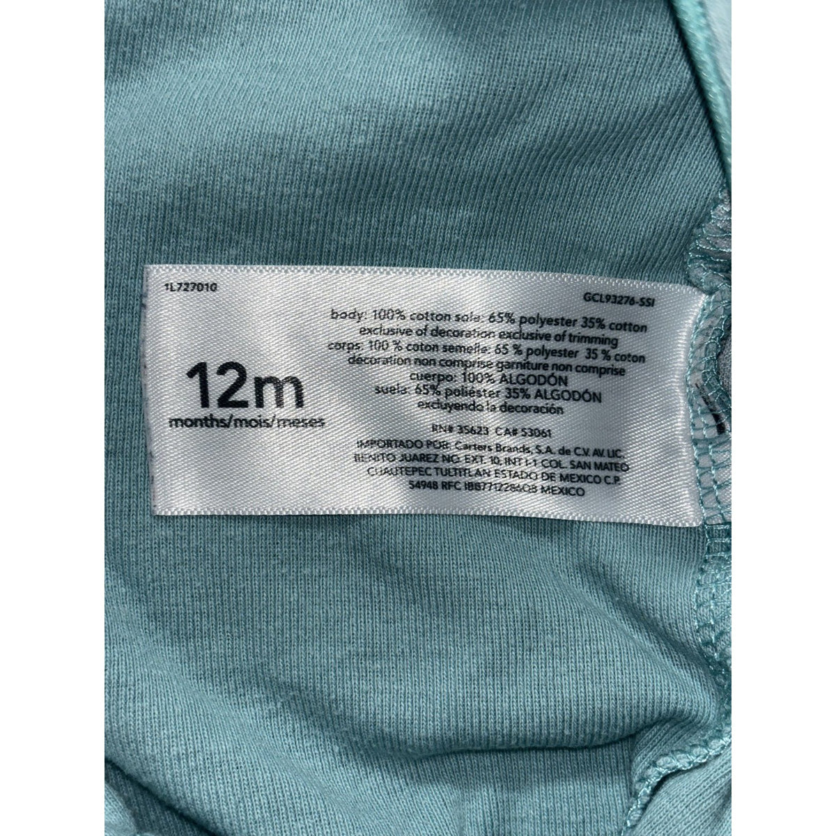 Carter's Baby Boy 12M 4 Piece Bundle Sleepers Bodysuit Shorts Teal Blue Orange
