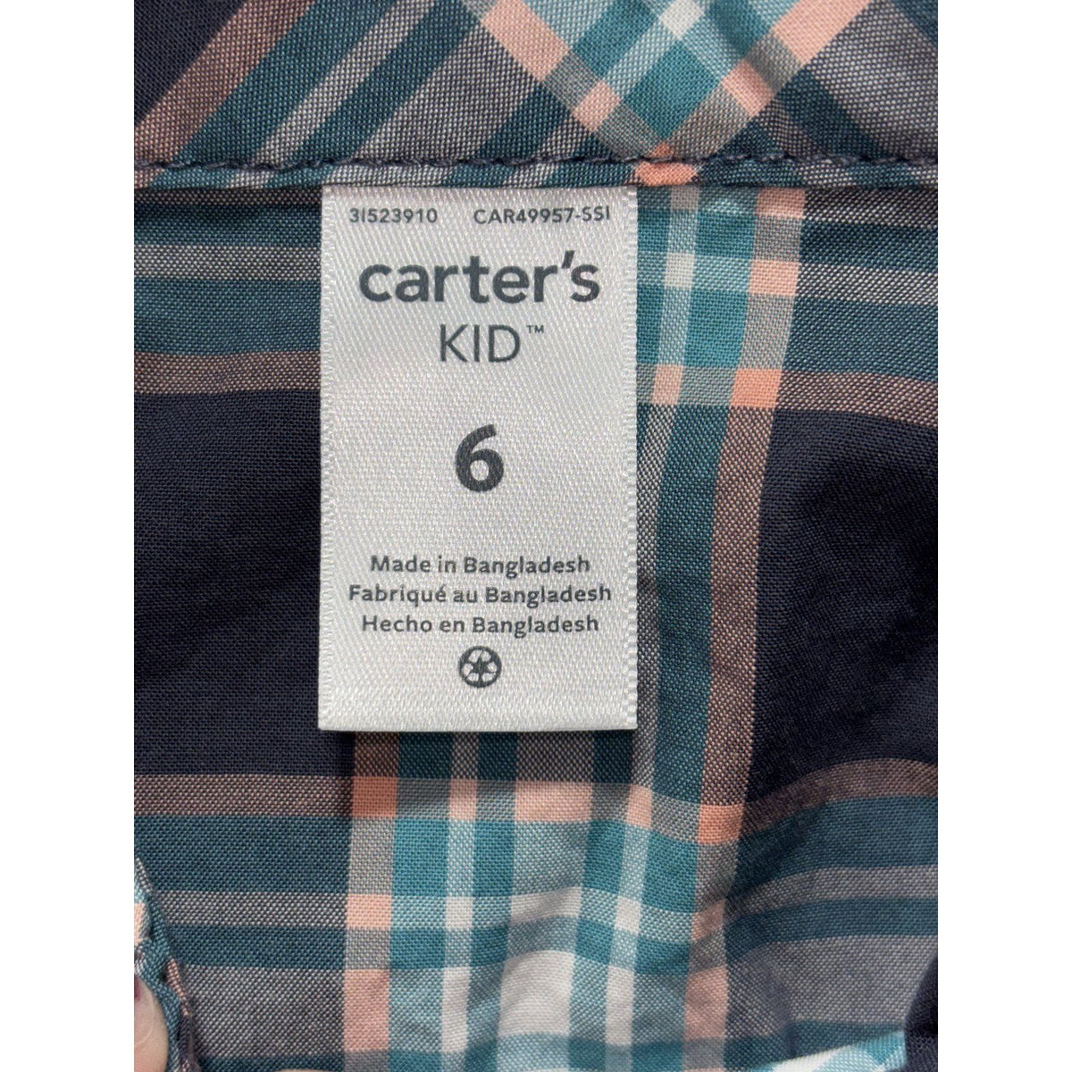 OshKosh B'gosh Carter's Boys Size 6 4 Piece Bundle Button Up Shirts Aqua Plaid