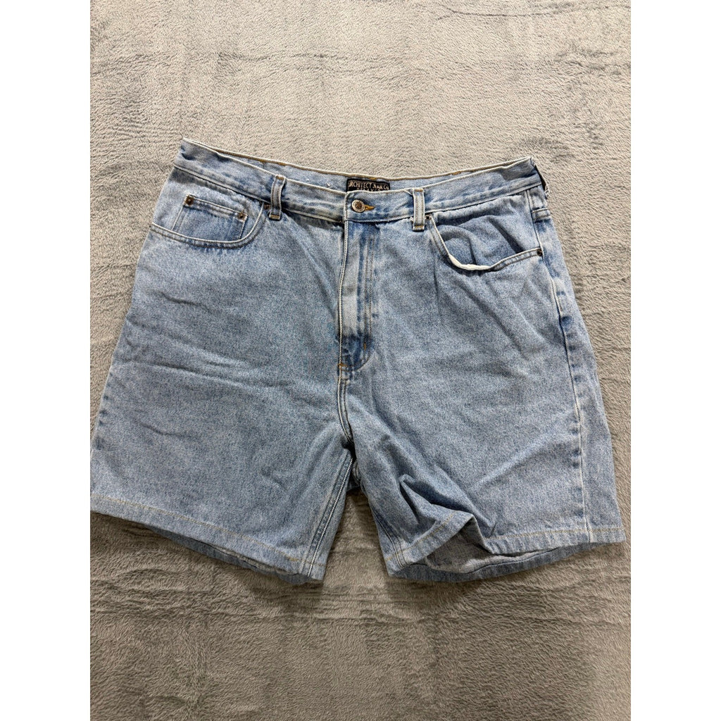 Architect Jean Co 38 Light Wash Blue Denim Shorts Relaxed Fit Vintage Casual