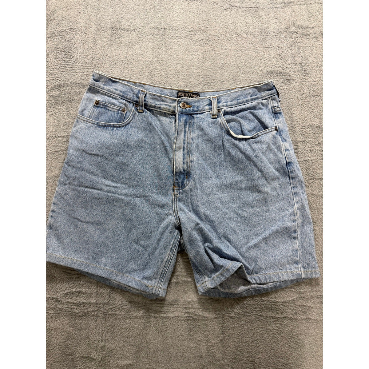 Architect Jean Co 38 Light Wash Blue Denim Shorts Relaxed Fit Vintage Casual